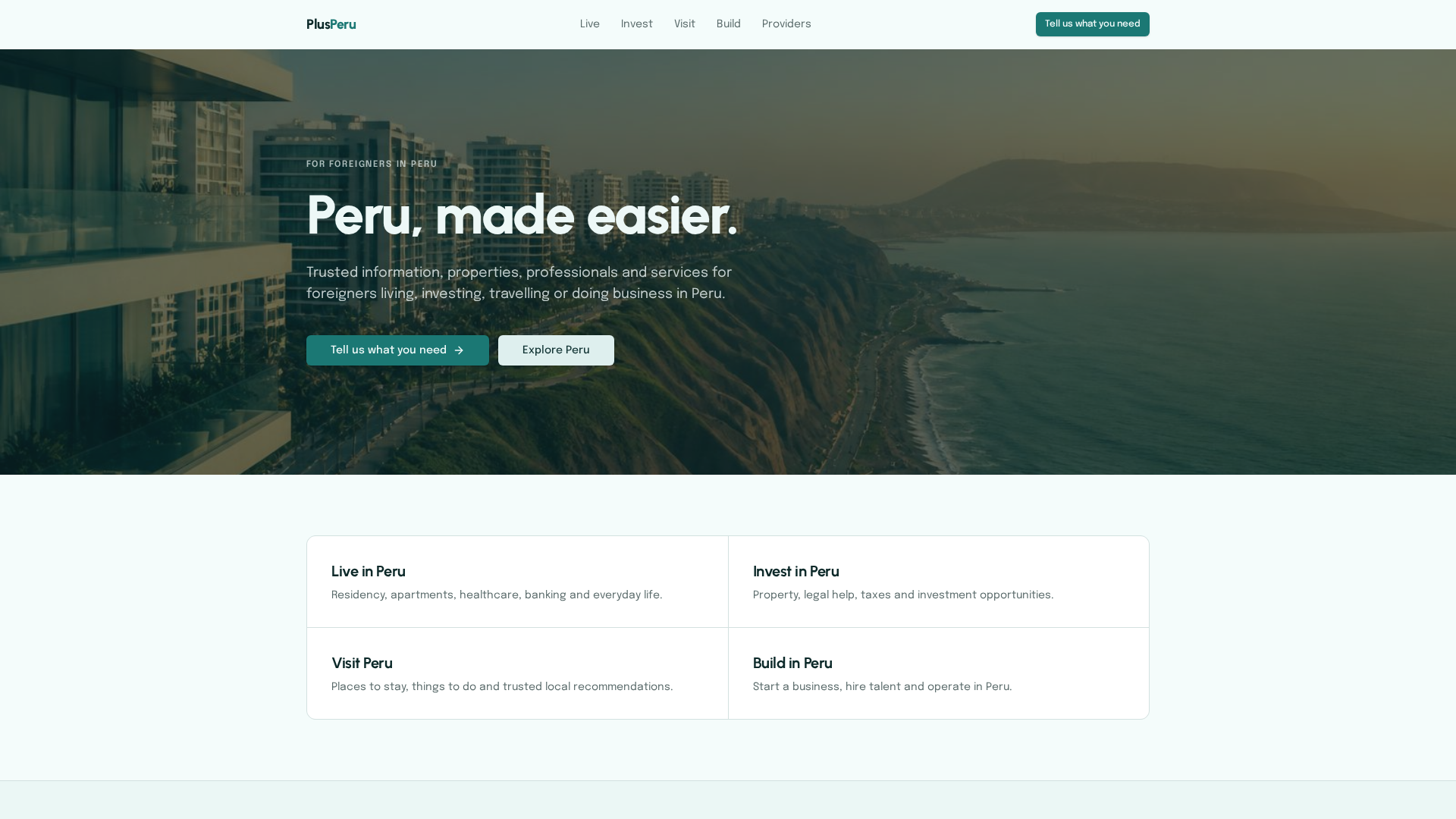PlusPeru website preview