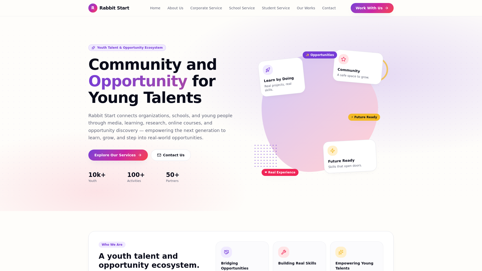 Rabbit Start — Community and Opportunity for Young Talents
