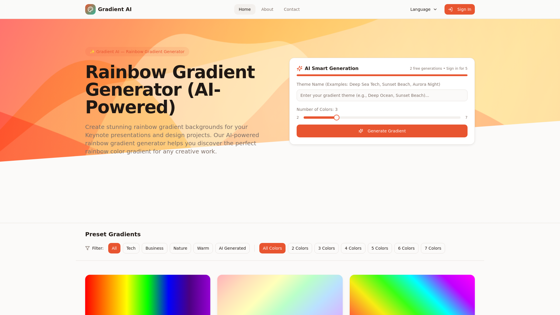Rainbow Gradient Generator – AI Gradient Tool for Keynote & Design