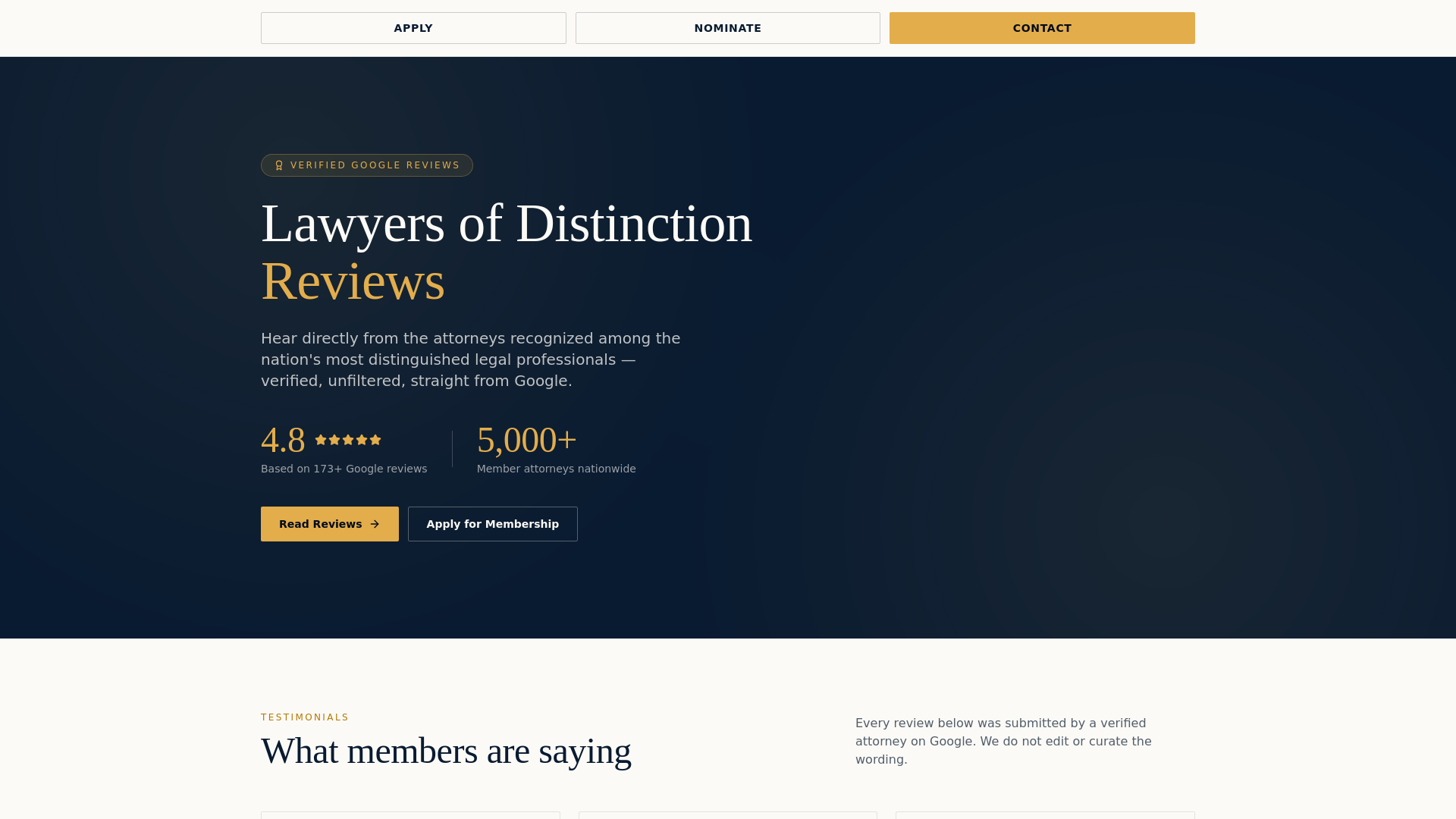 Lawyers of Distinction Reviews — Member Testimonials & Ratings