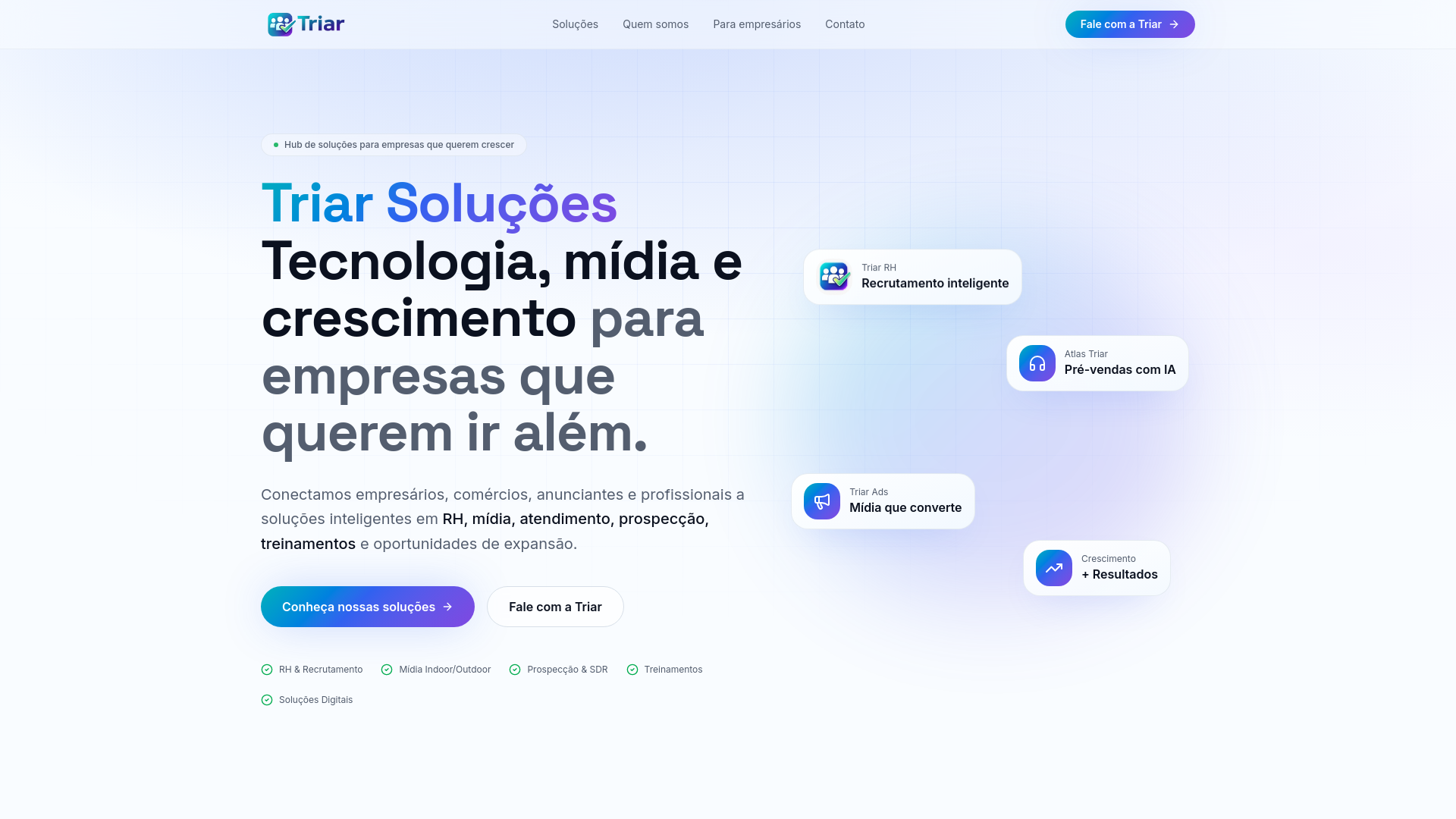 Triar Triar Soluções — Hub de Tecnologia e Crescimento