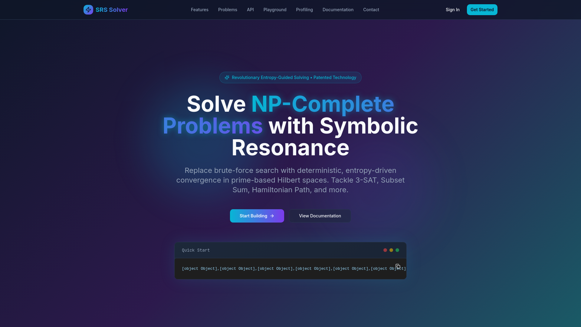 Np Solve SRS Solver API - Entropy-Driven NP Problem Solving