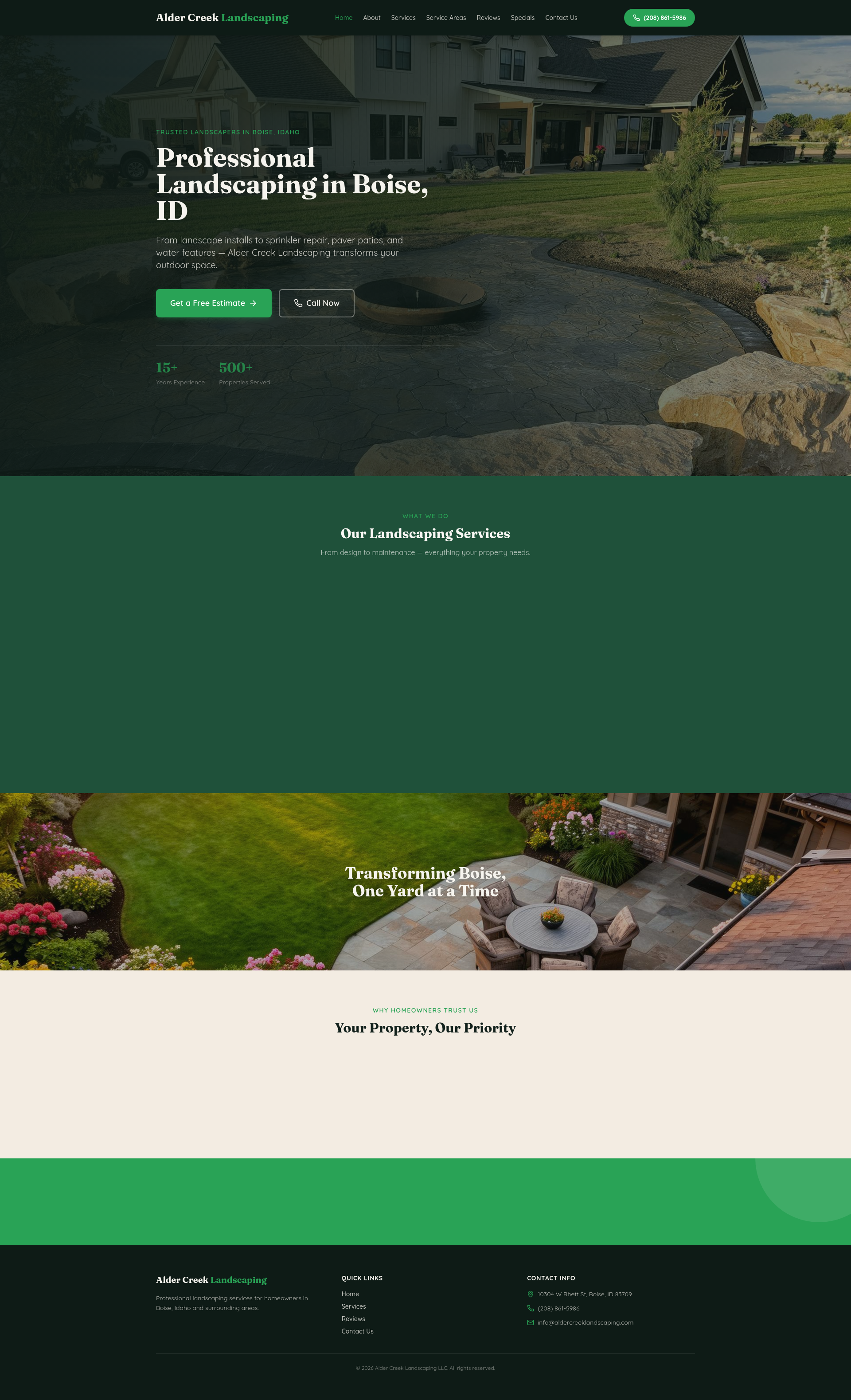 ALDER CREEK LANDSCAPE logo