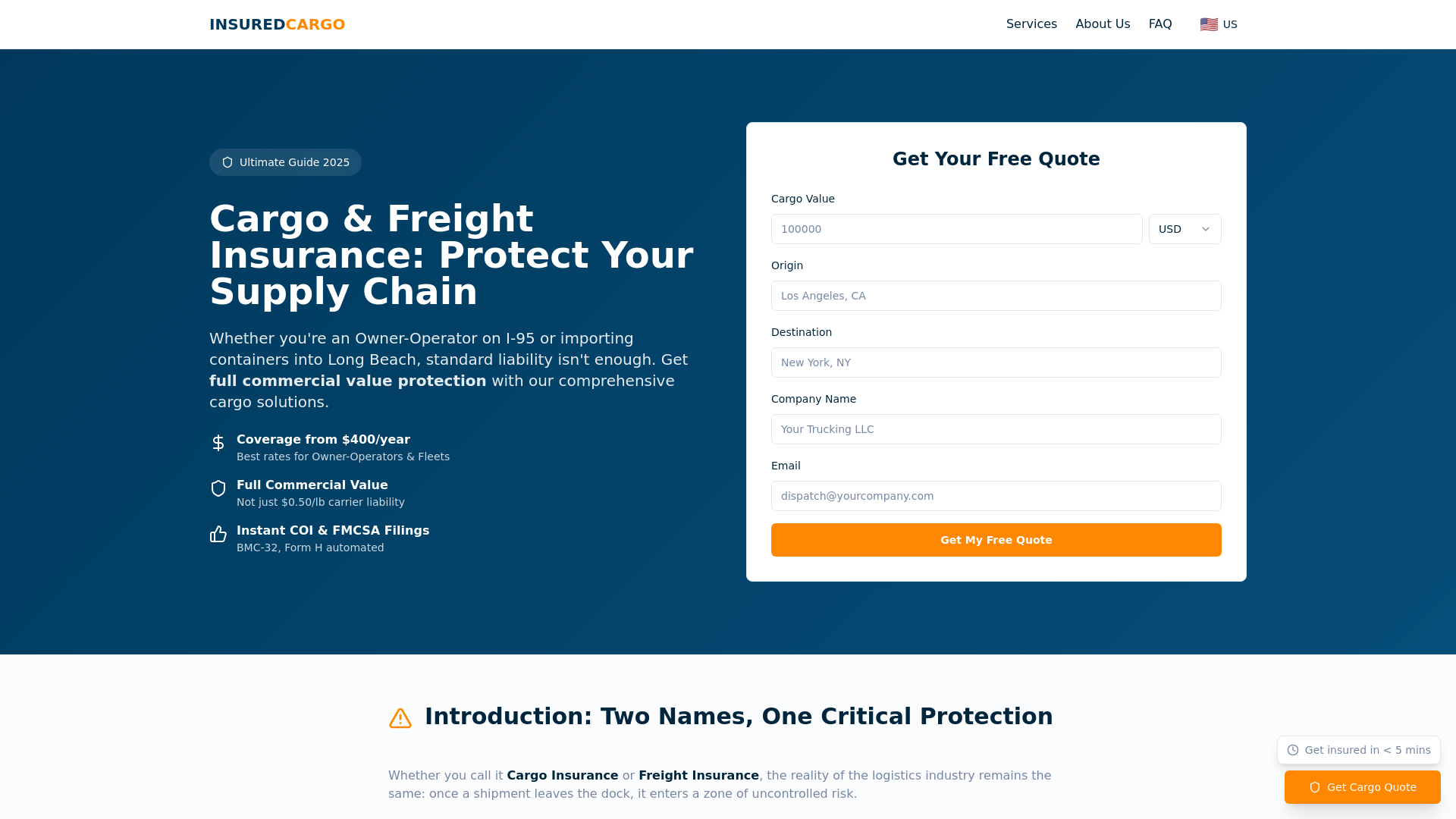 Cargo & Freight Insurance: Ultimate Guide 2025 | InsuredCargo