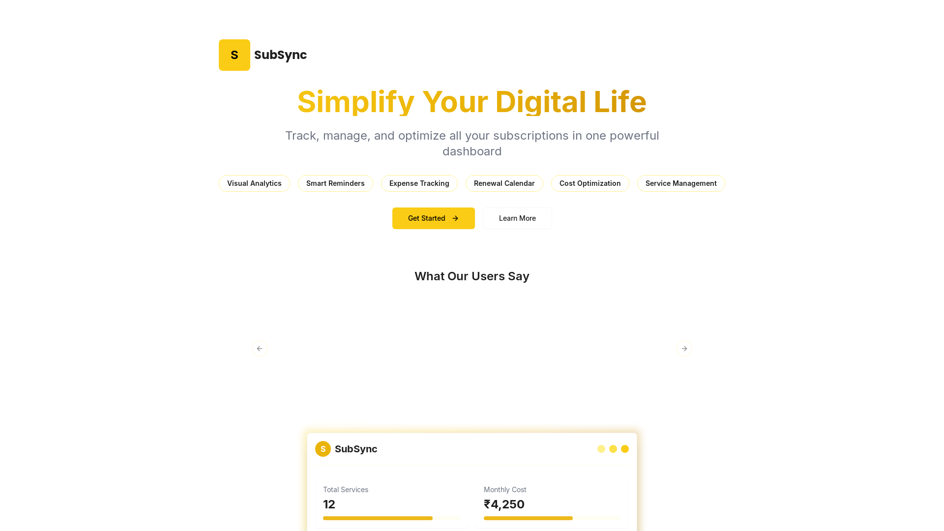 Advanced Subscription Management App