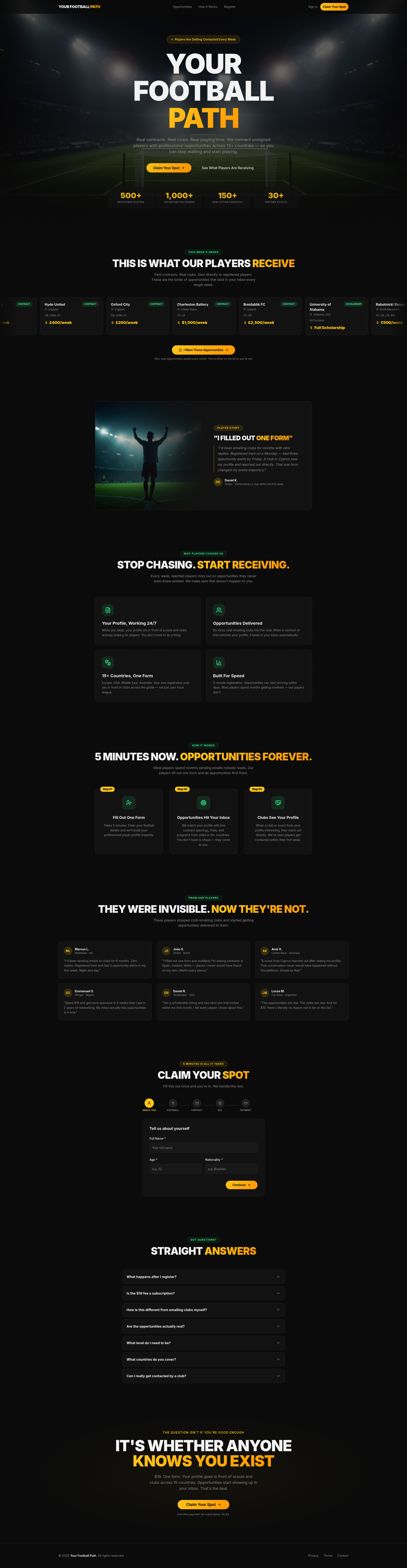 Your Football Path – Connect to Football Contracts & Trials Worldwide