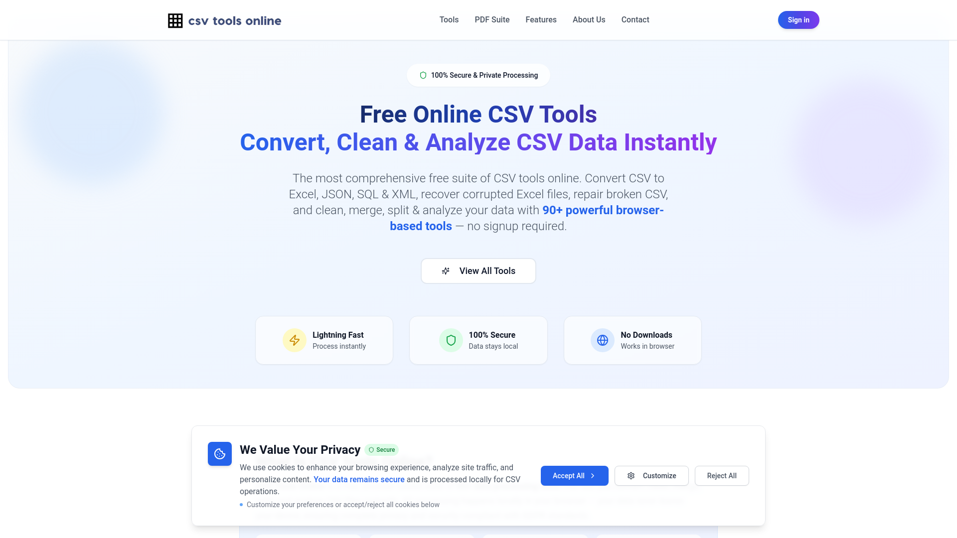 CSV Tools Online – Free CSV to Excel, JSON, SQL Converter & Editor