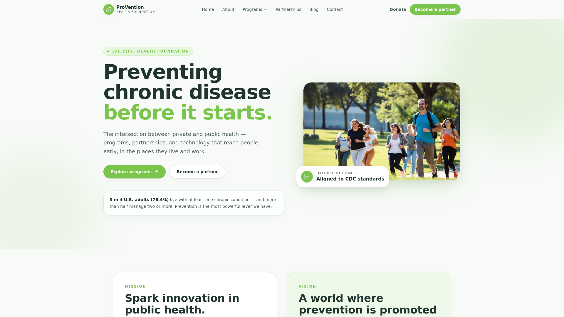 Provention ProVention Health Foundation — Preventing chronic disease before it starts