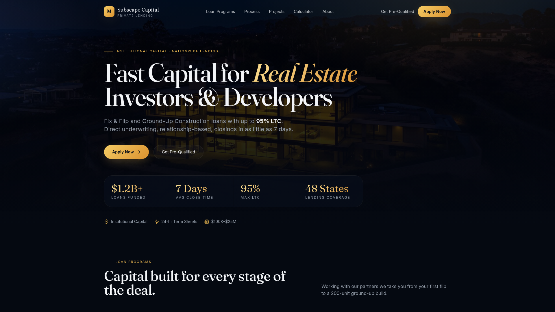 Subscape Project Subscape Capital — Fix & Flip and Ground-Up Construction Loans up to 95 ...