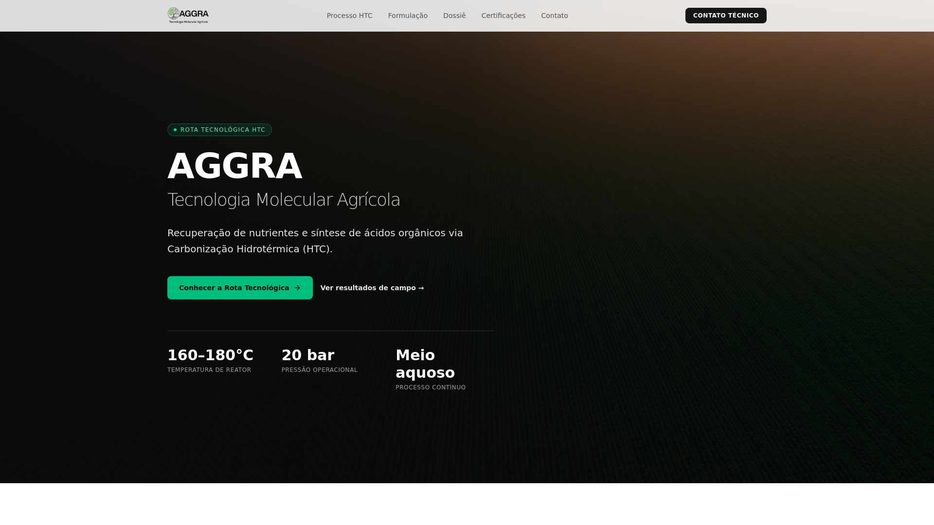 AGGRA — Tecnologia Molecular Agrícola | Carbonização Hidrotérmica