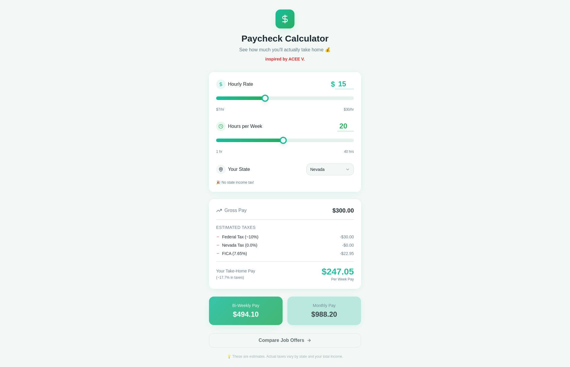 Paycheck Calculator - See Your Take-Home Pay