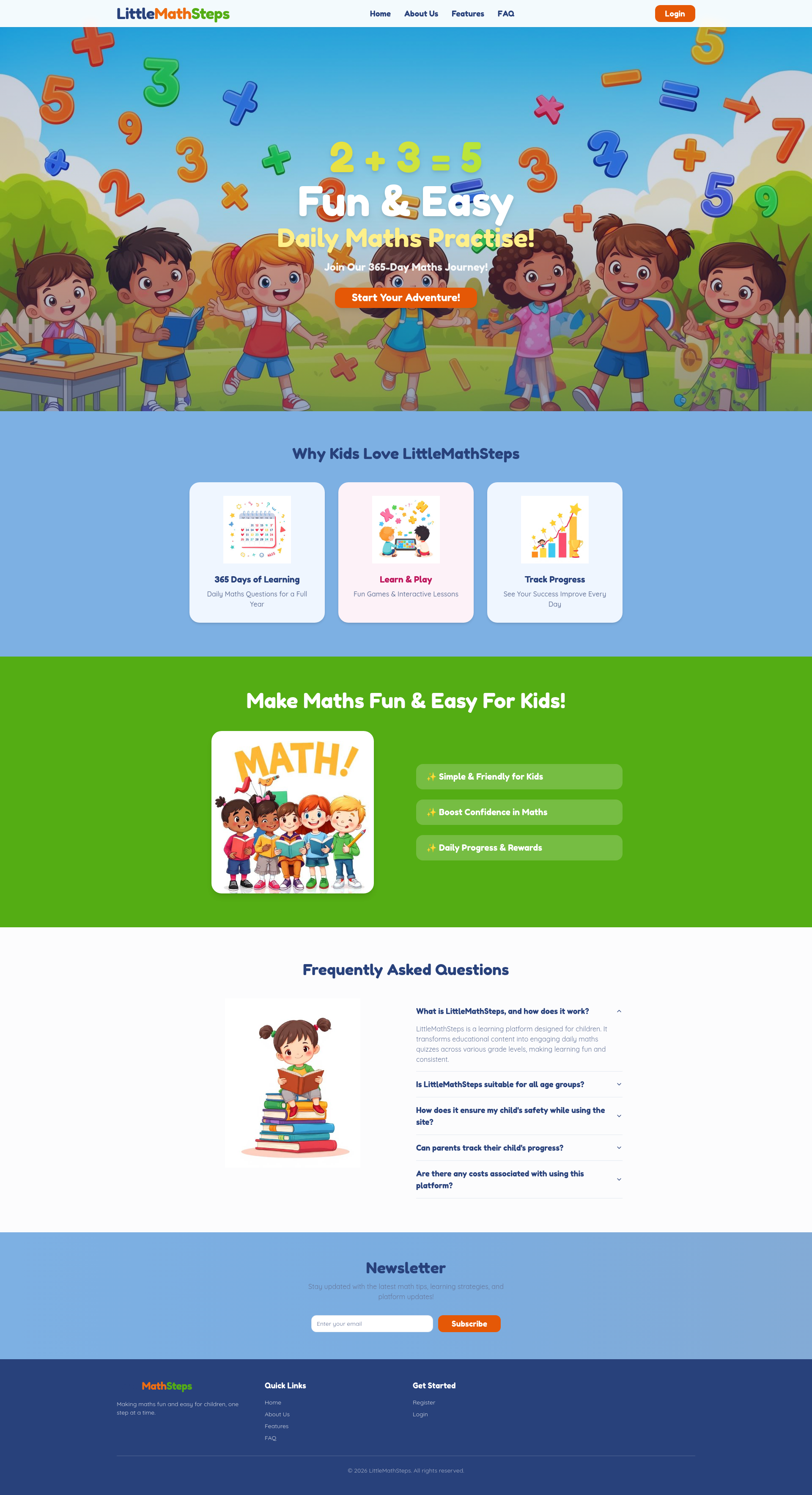 LittleGrowthSteps — Fun Daily Maths for Kids