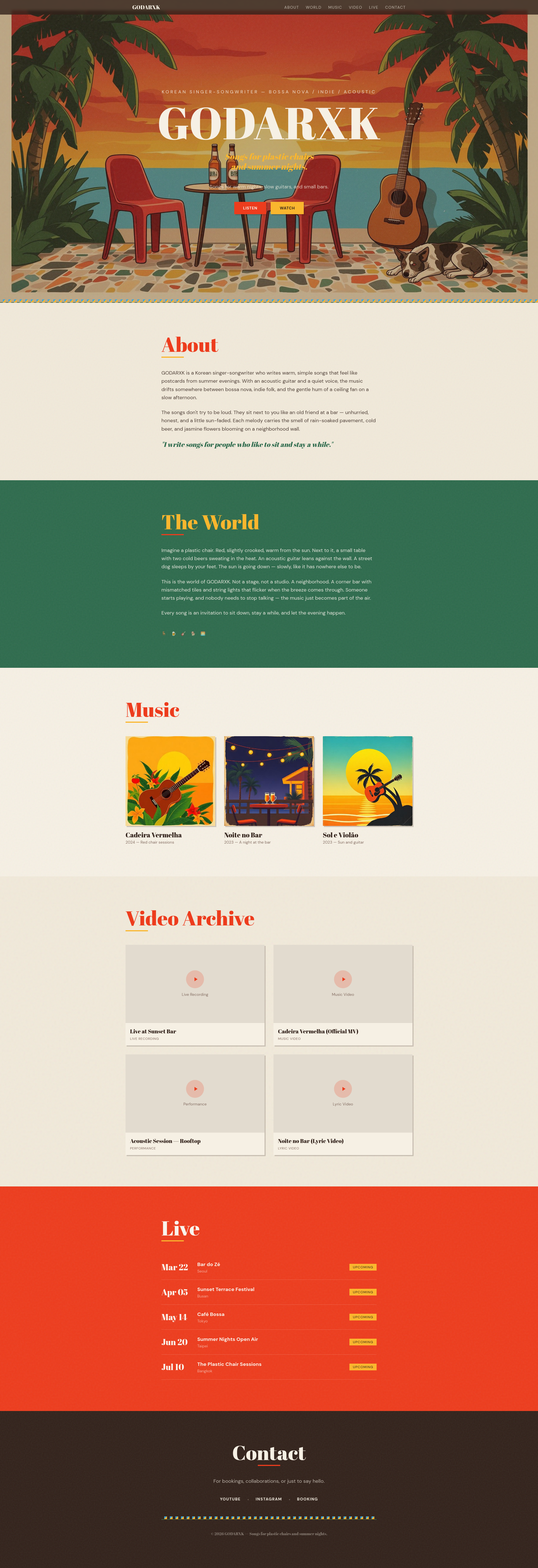 GODARXK — Songs for Plastic Chairs and Summer Nights