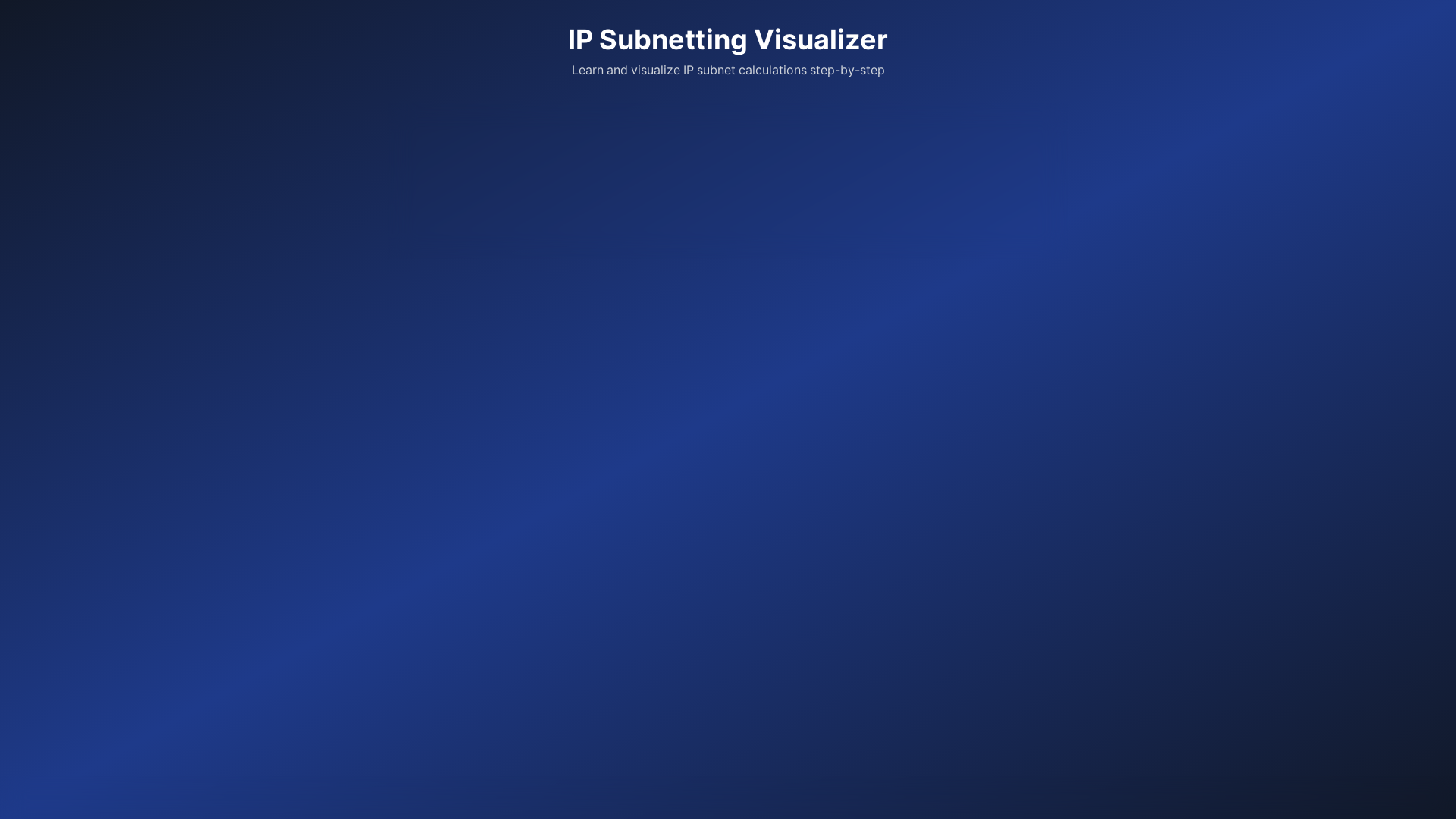 Professional Subnetting Calculator & Visualizer Platform
