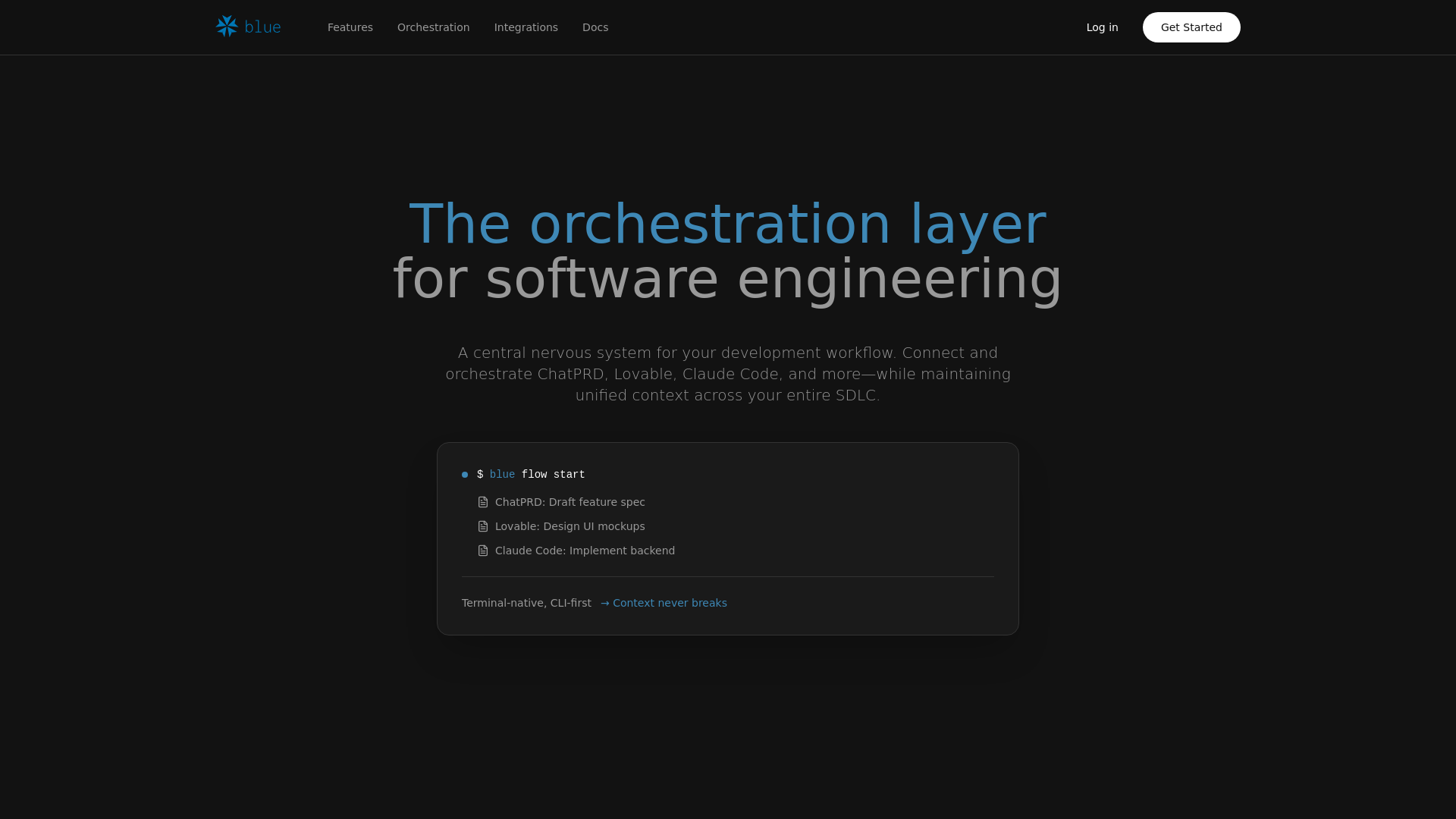 blue | The orchestration layer for software engineering