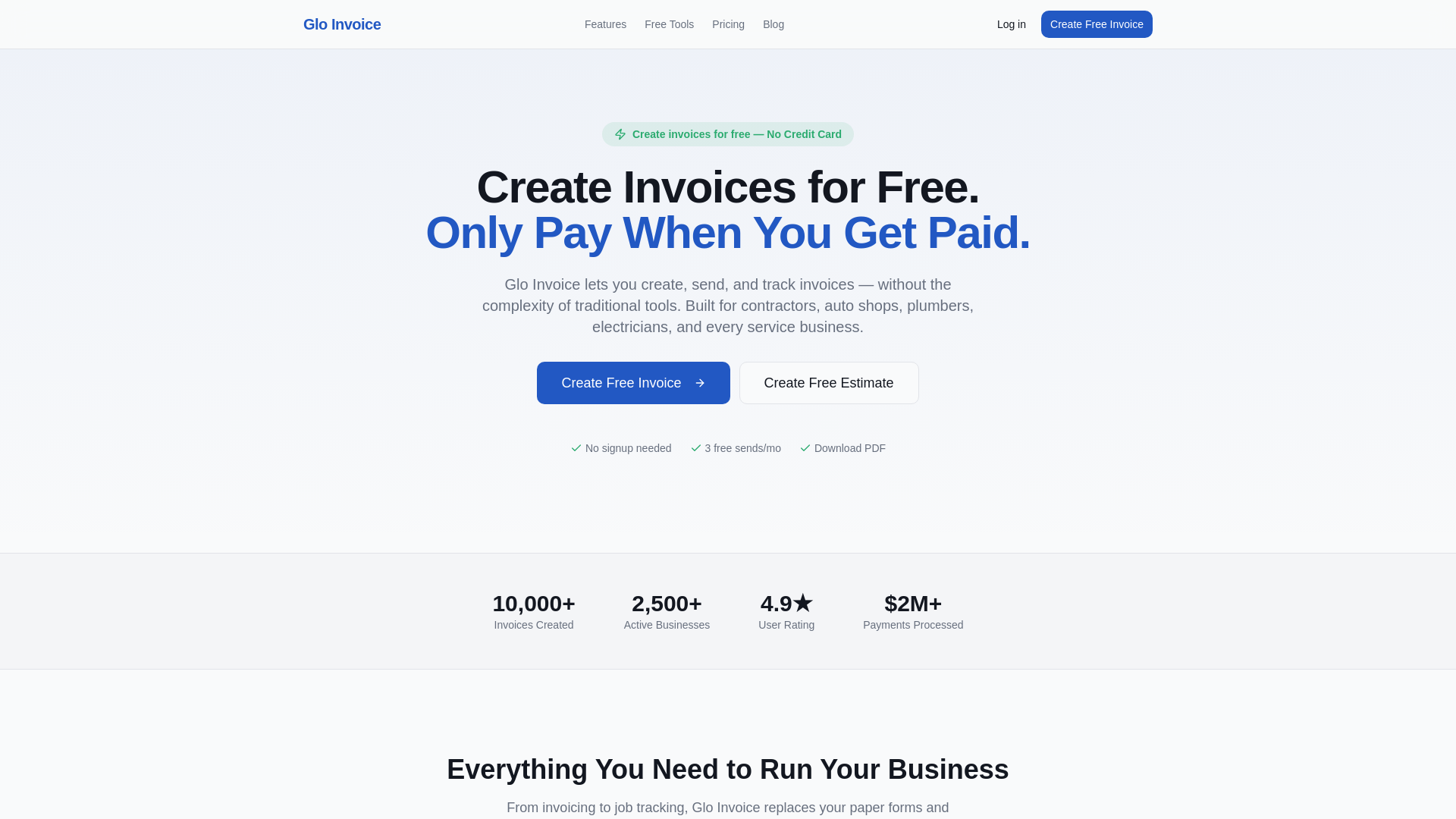 Glo Invoice preview
