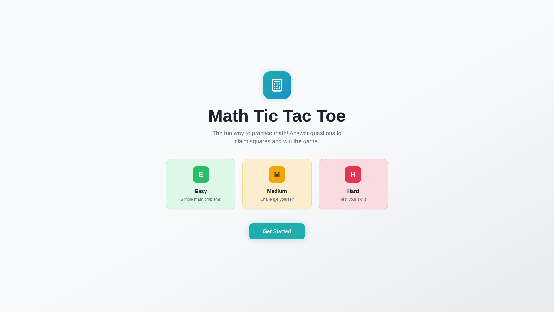 Tic In Math Math Tic Tac Toe - Learn Math While Playing!