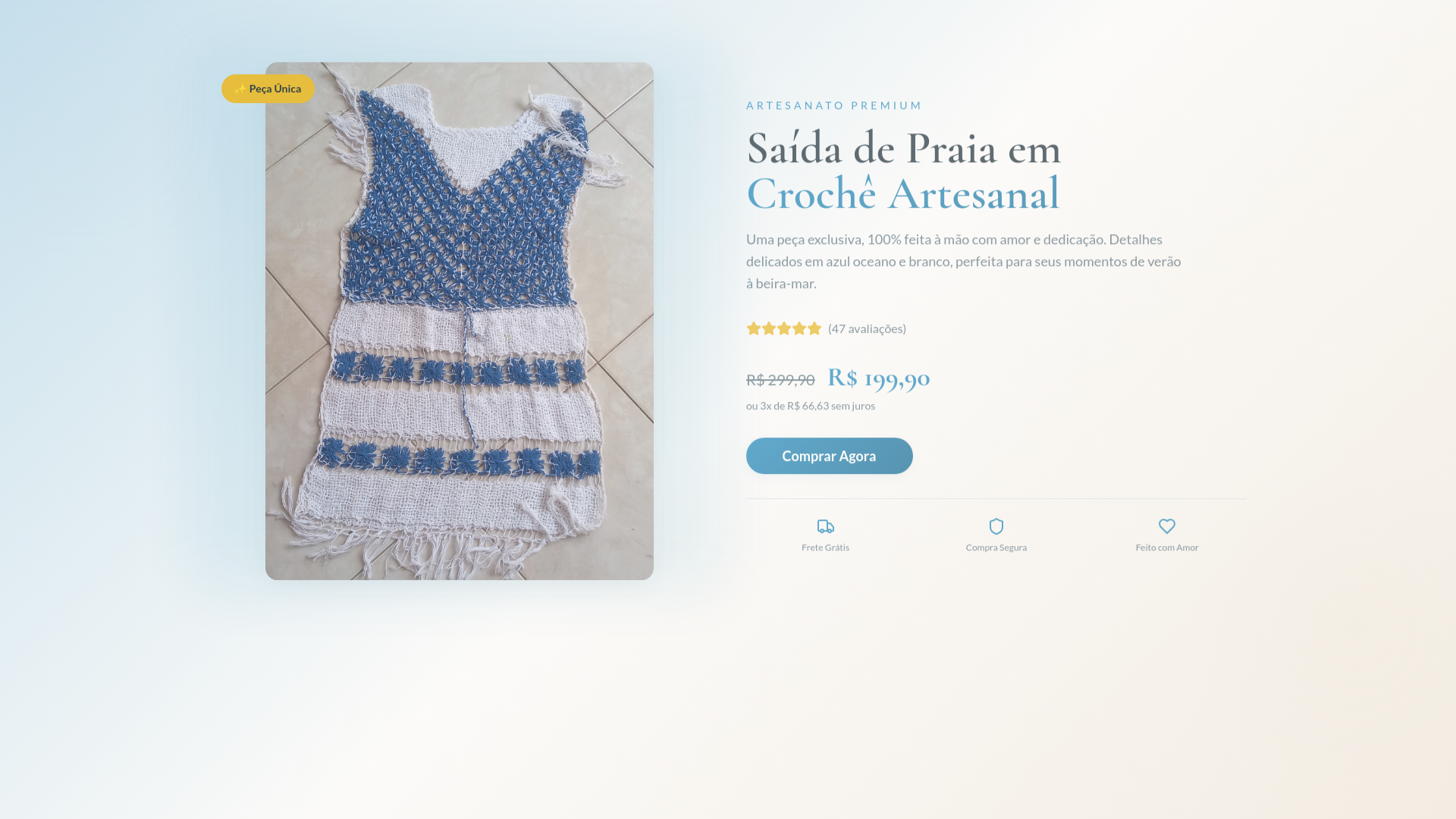 Saída de Praia Crochê Artesanal