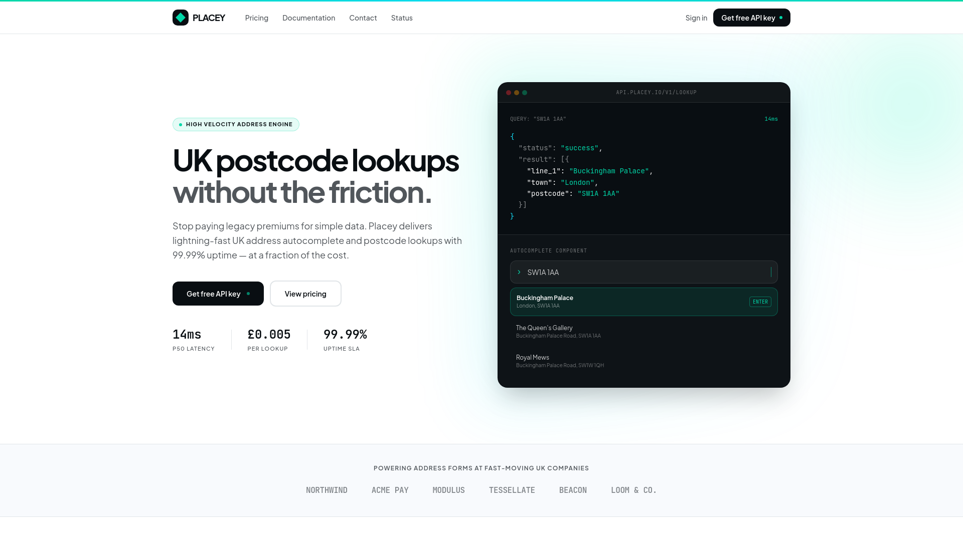 Placey — Affordable UK Address & Postcode Lookup API
