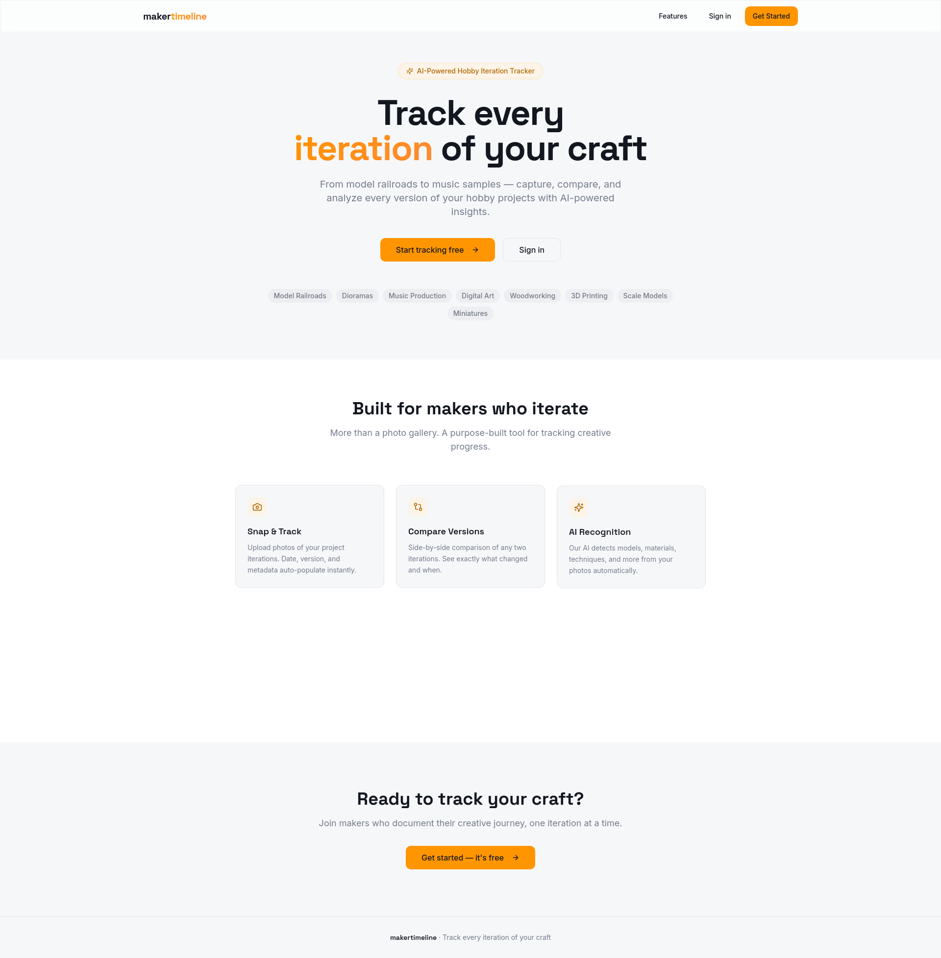 MakerTimeline — Track Every Iteration of Your Craft