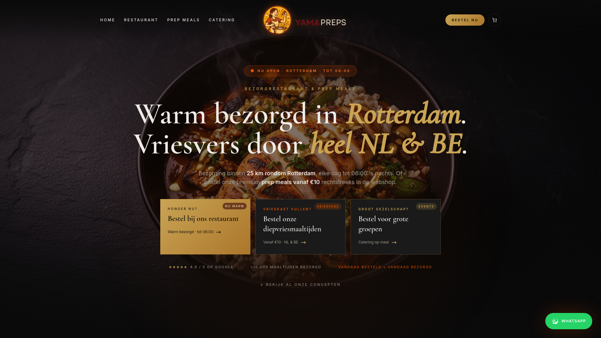 Yama Preps — Premium prep meals · bezorgd in NL & BE