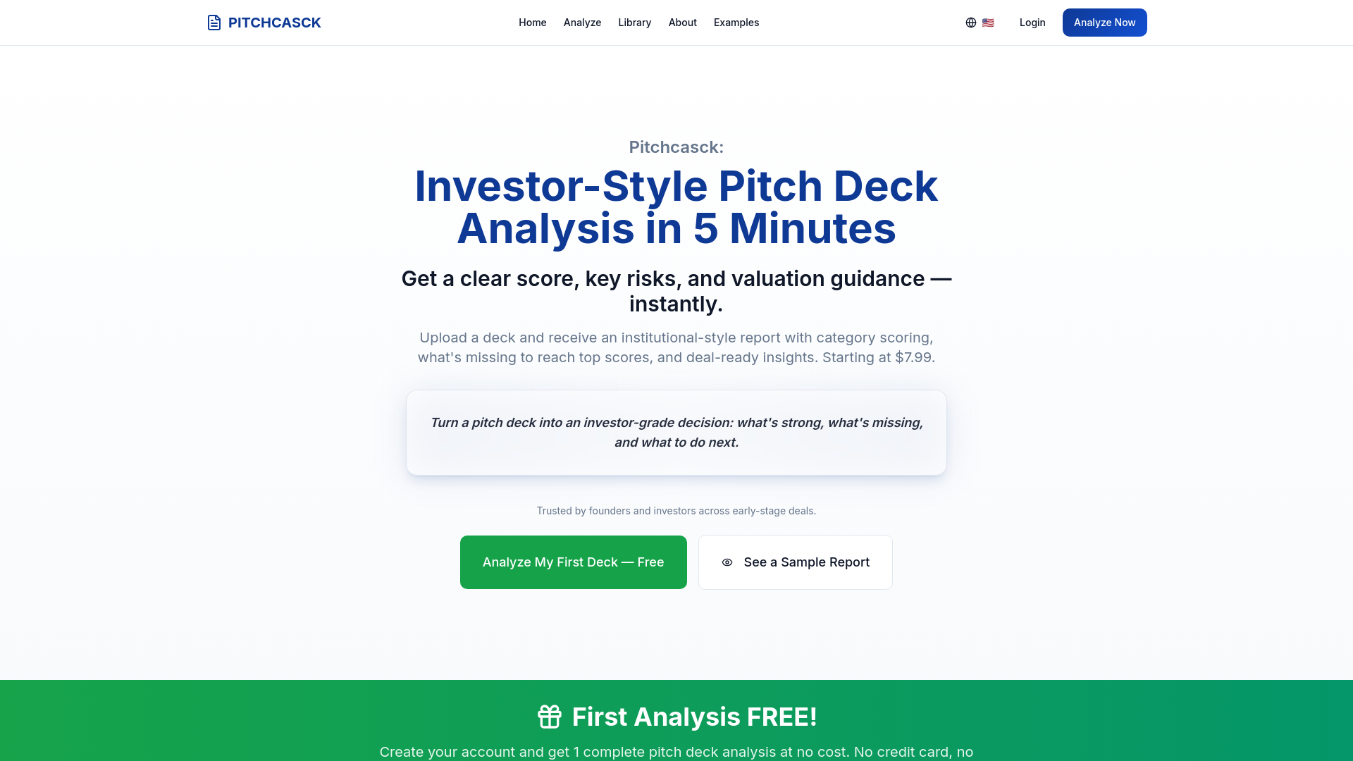 PITCHCASCK - Institutional Pitch Deck Analysis with AI
