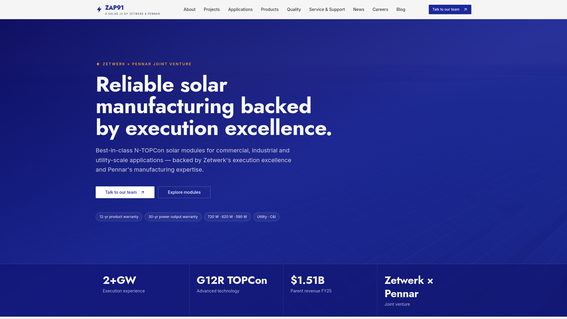 Zap91 Solar ZAP91 Solar | N-TOPCon Modules by Zetwerk × Pennar