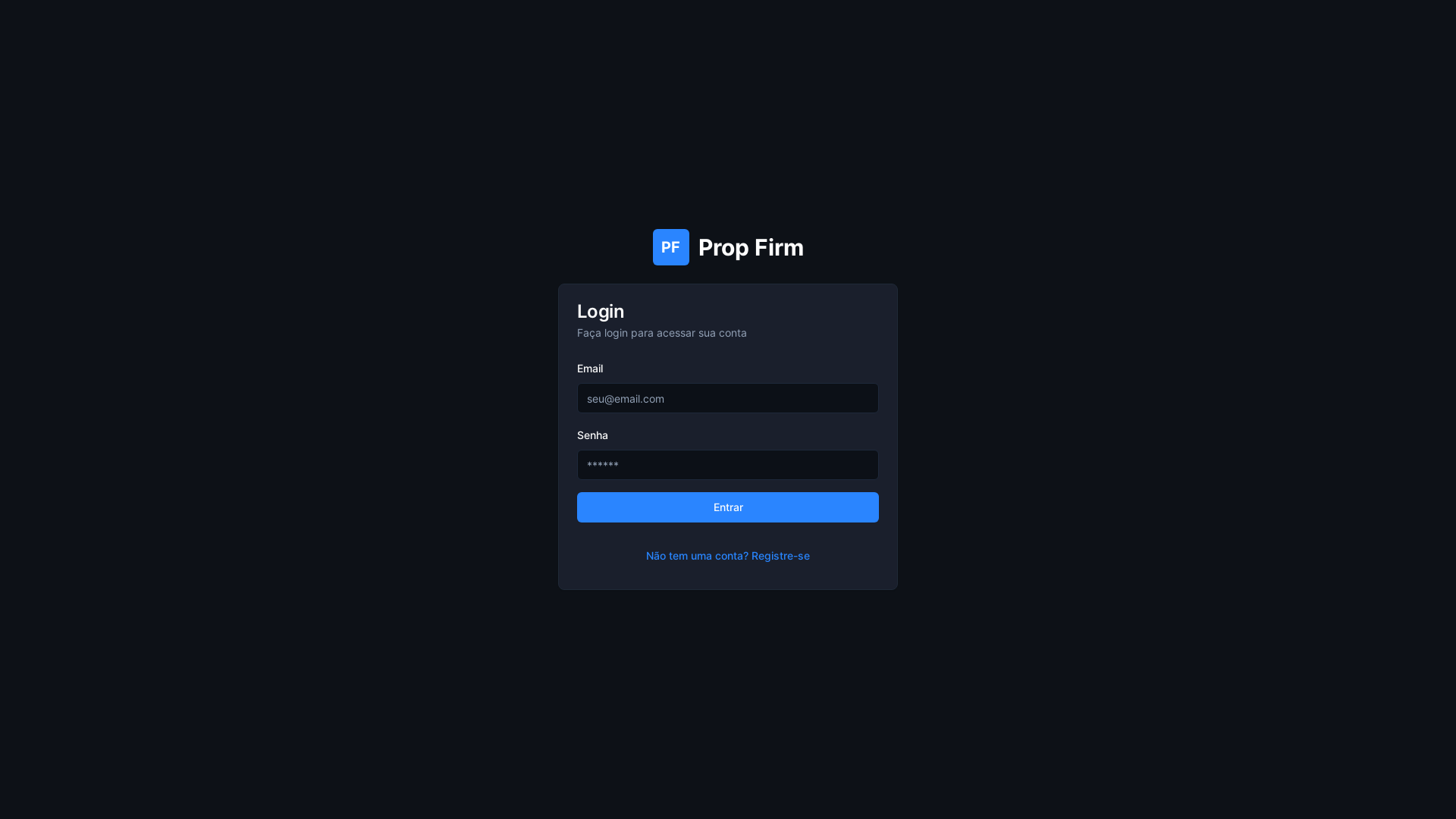 Professional Prop Firm Platform