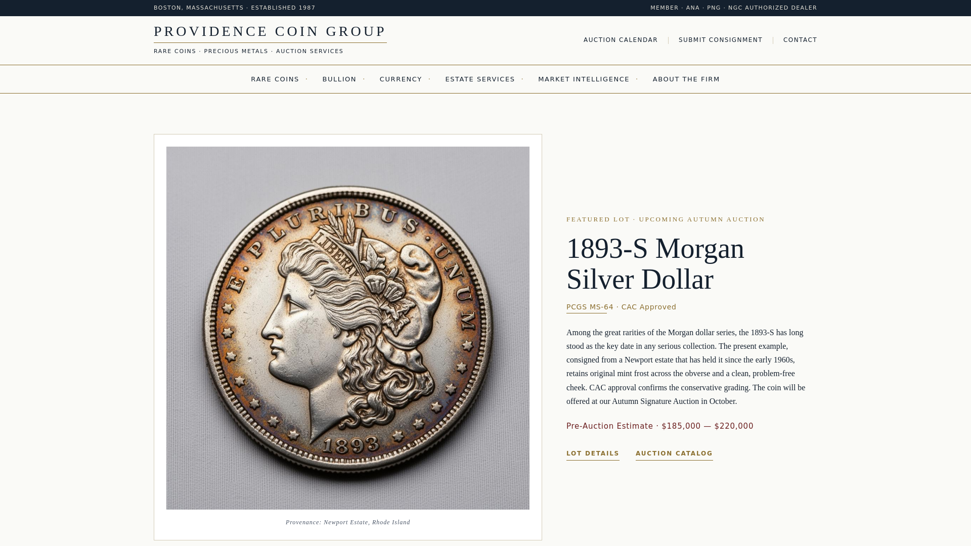 Paper Currency & Confederate Notes · Providence Coin Group