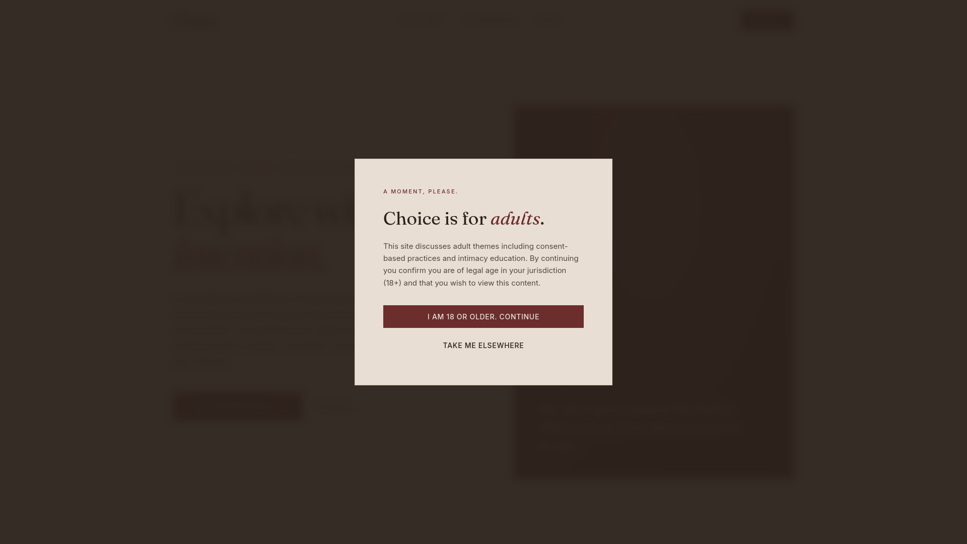 Choice. Explore with intention.