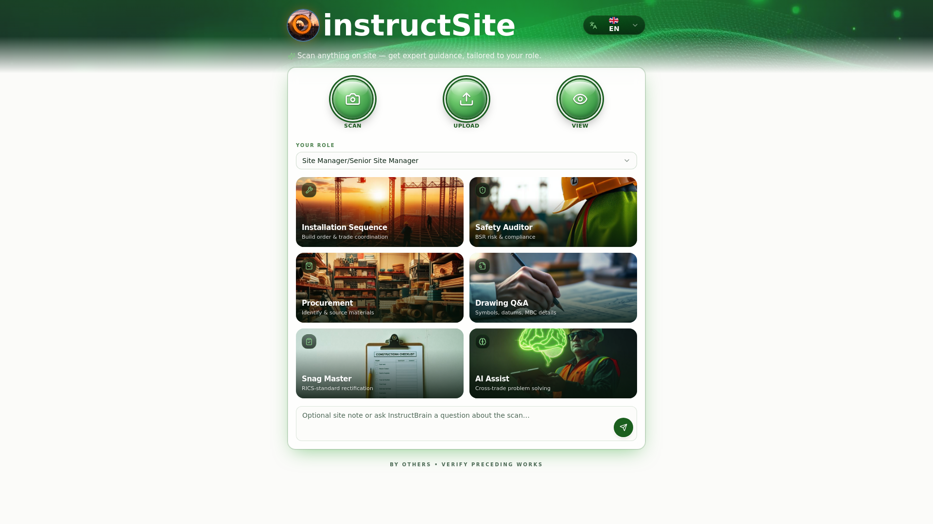 instructSite — Universal Command Prompt for Construction