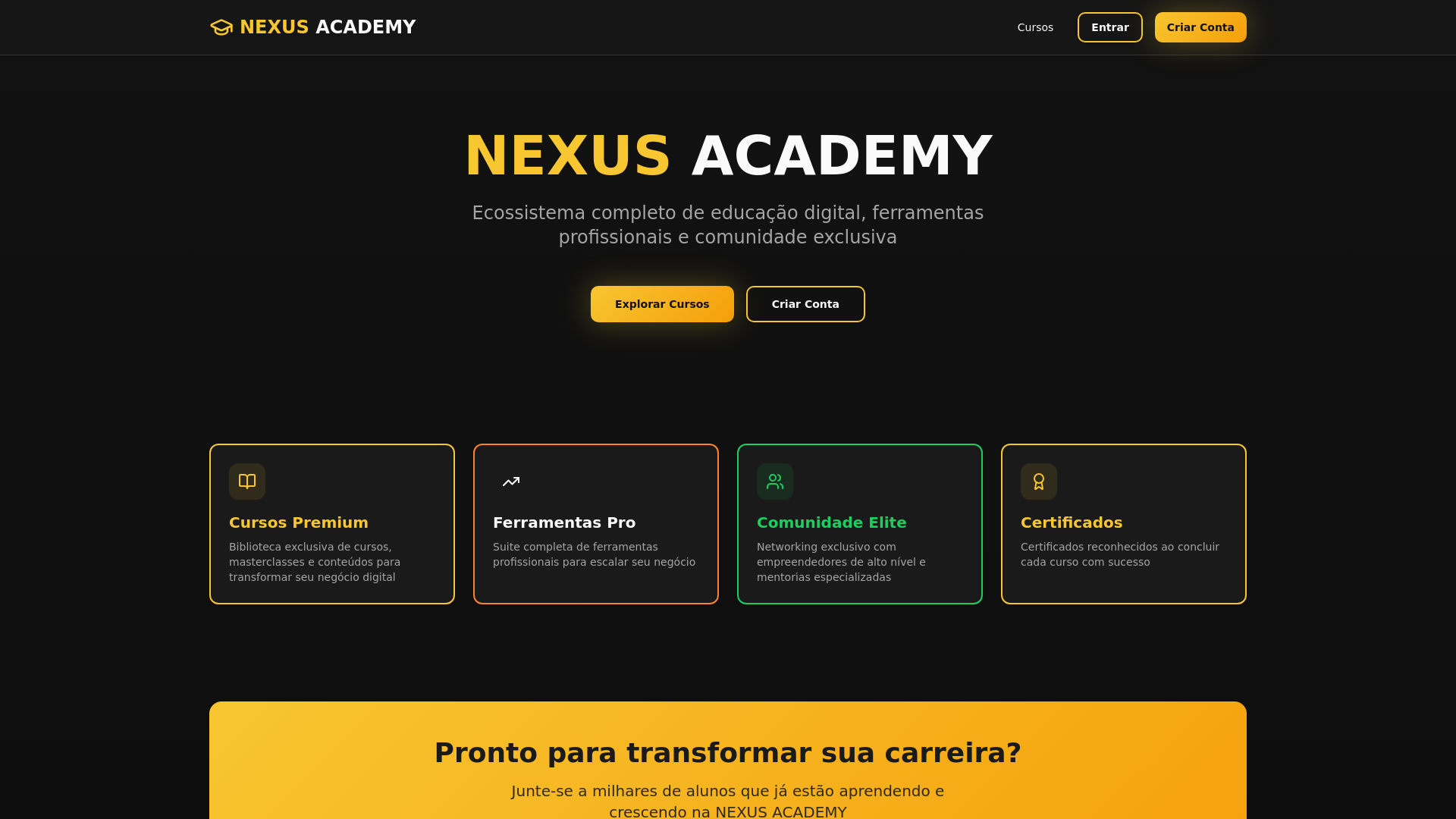 NEXUS ACADEMY - Plataforma de Cursos Premium