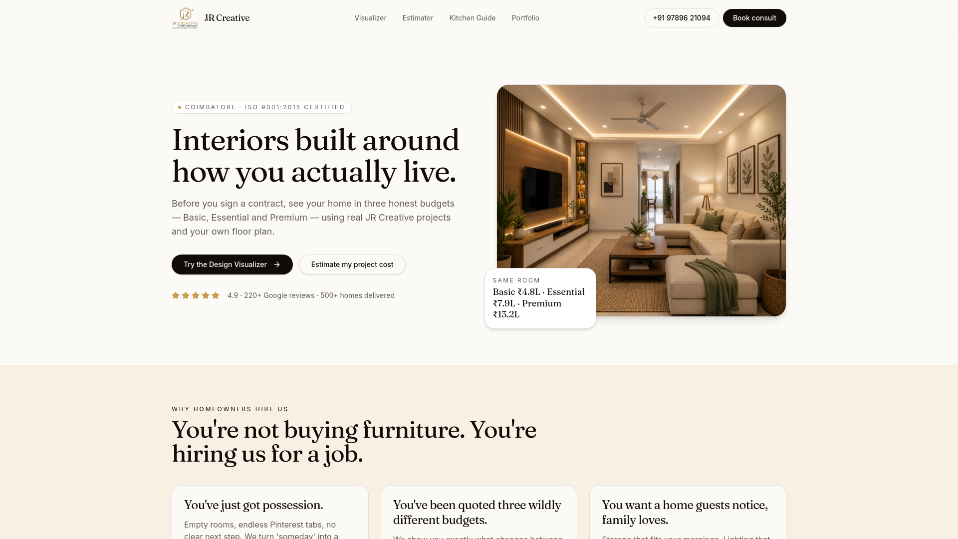 Design Visualizer — Preview Your Room in 3 Styles | JR Creative