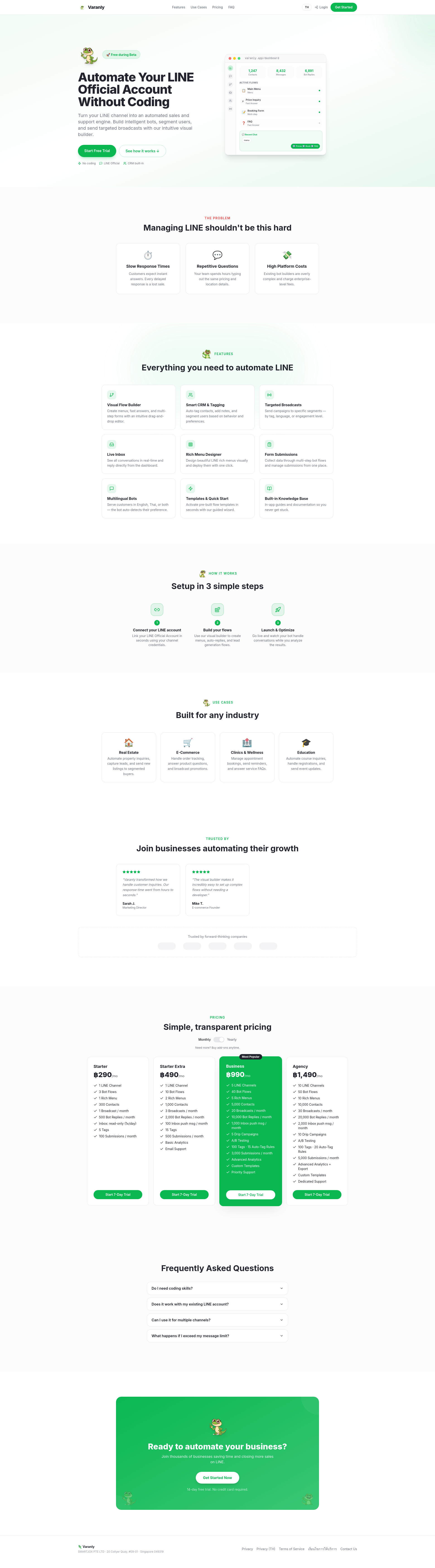Varanly – สร้างบอทตอบแชท LINE ง่ายๆ | Build your LINE bot in minutes