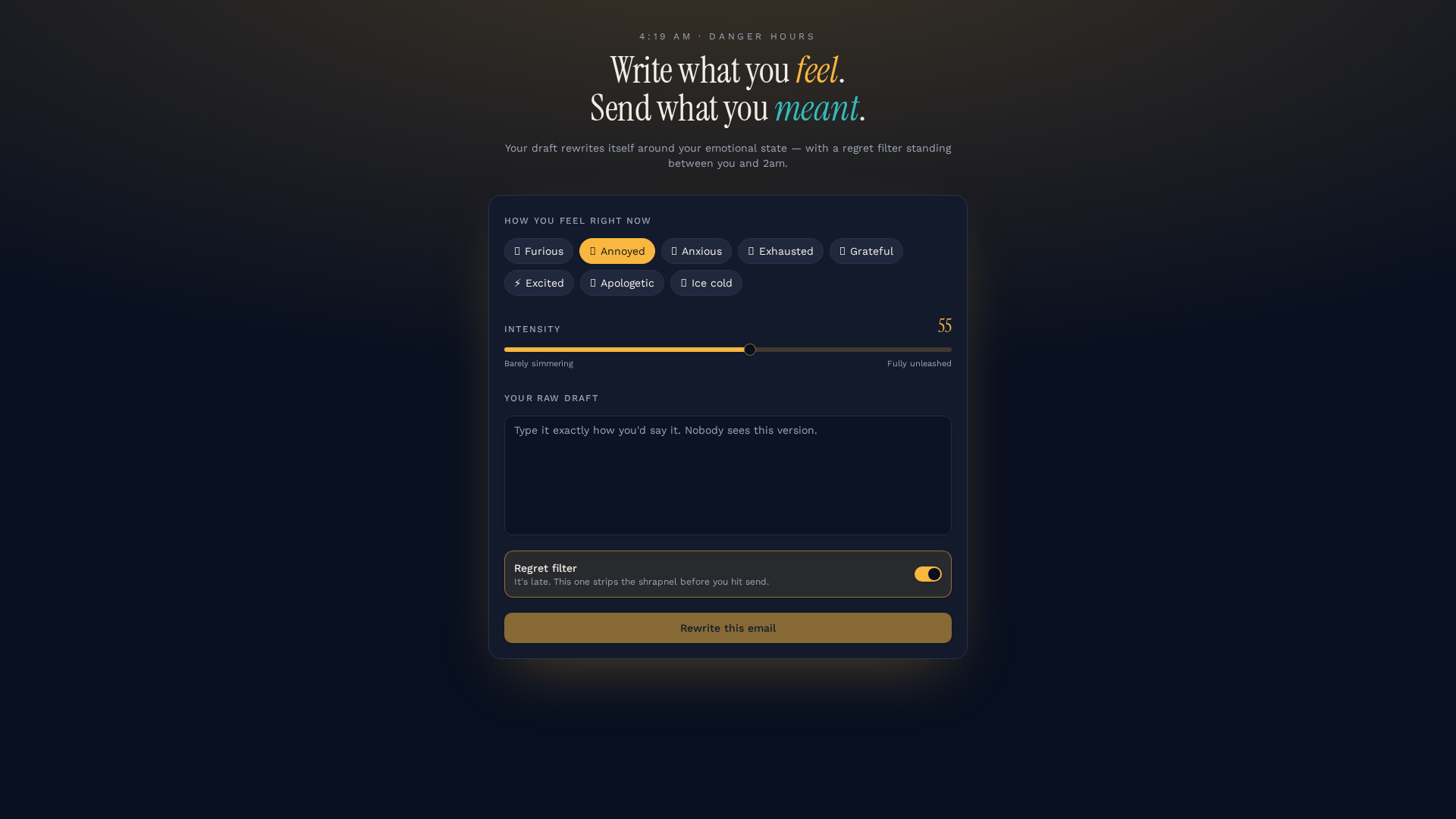 Nightshift — The Emotion-Powered Email Writer