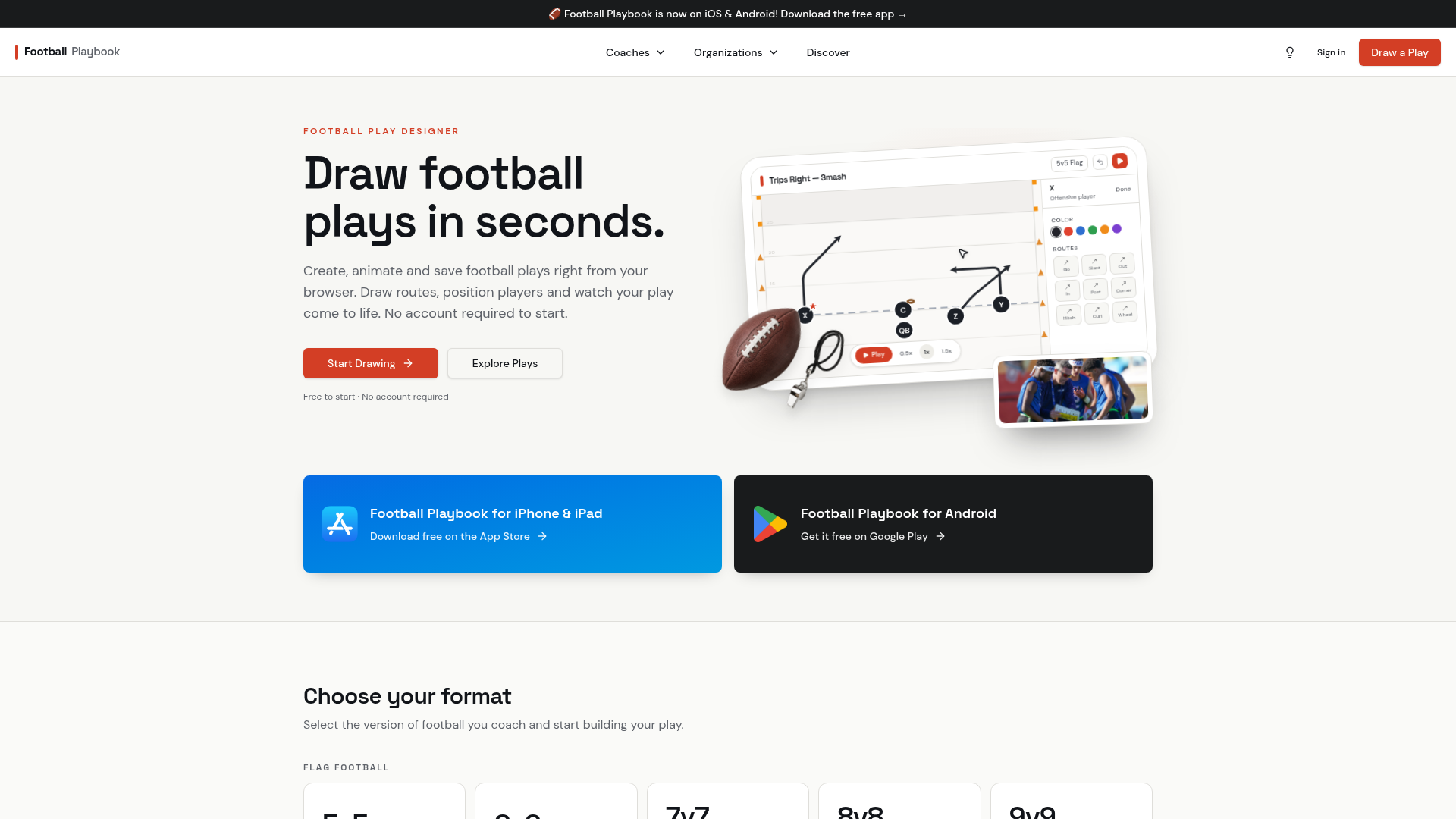 Deep over — 5v5 football play
