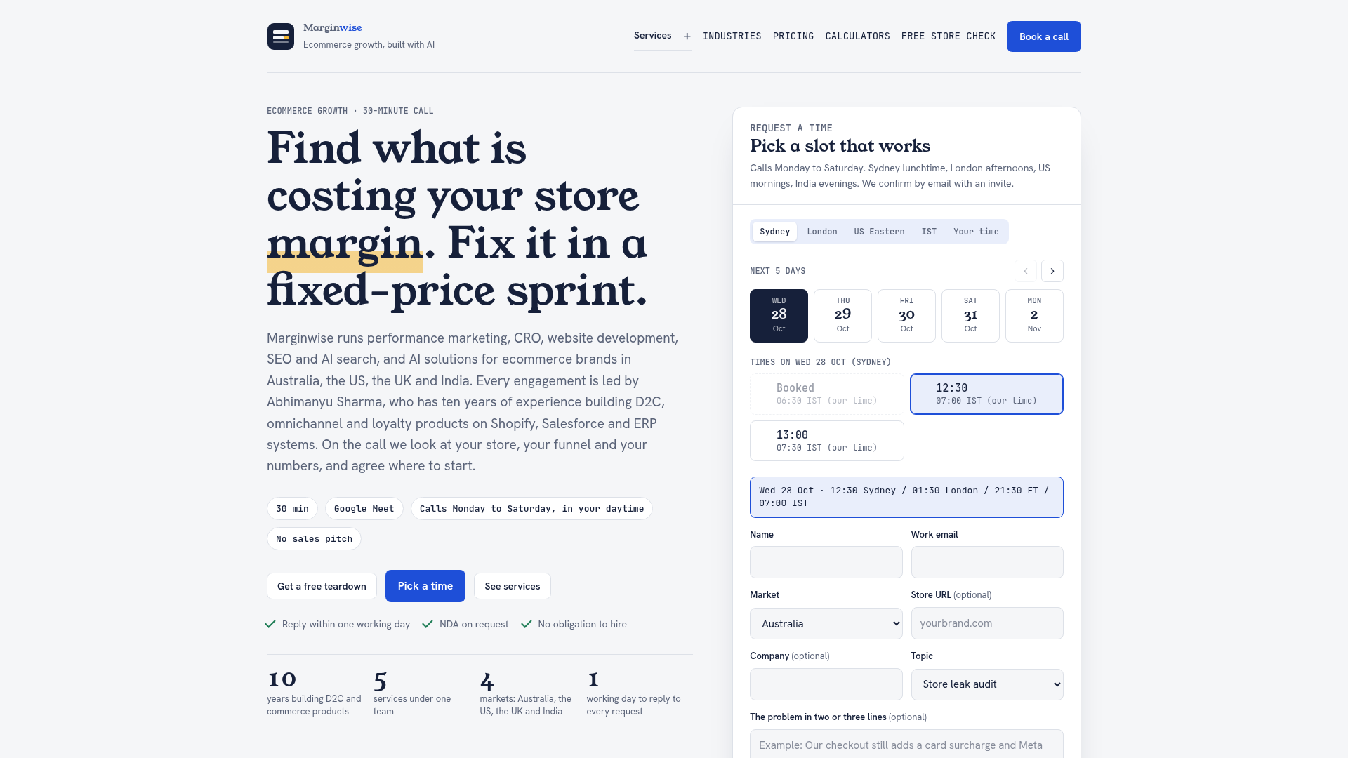 Free store check — Marginwise