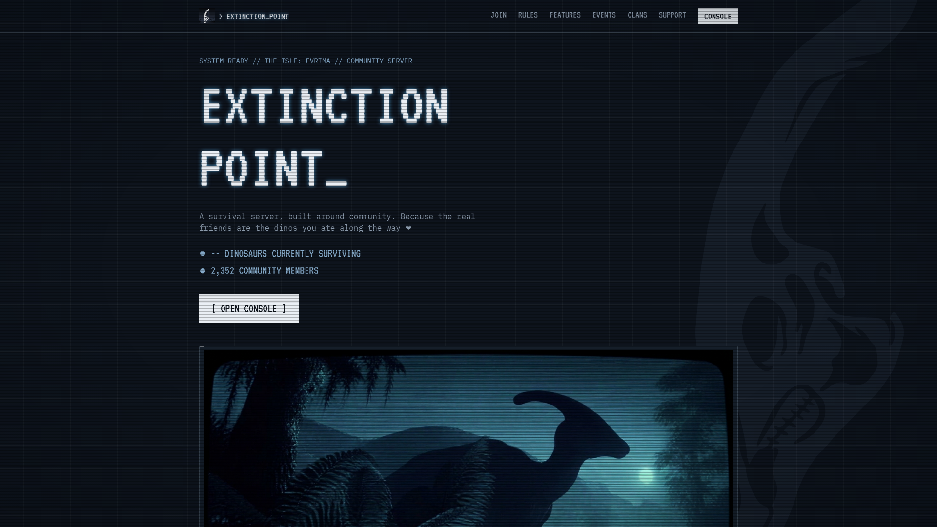 Server Stats — Player Console — Extinction Point