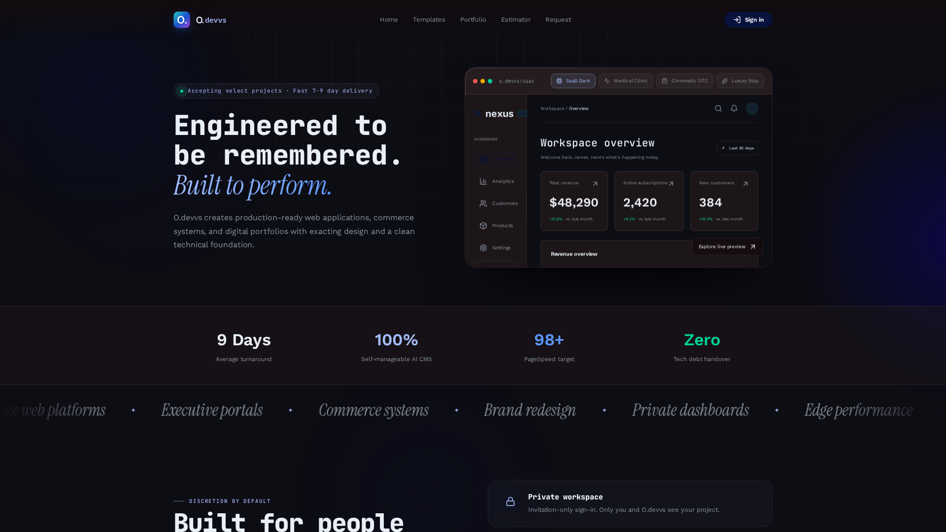 Project D Espeed Request a Project | O.devvs