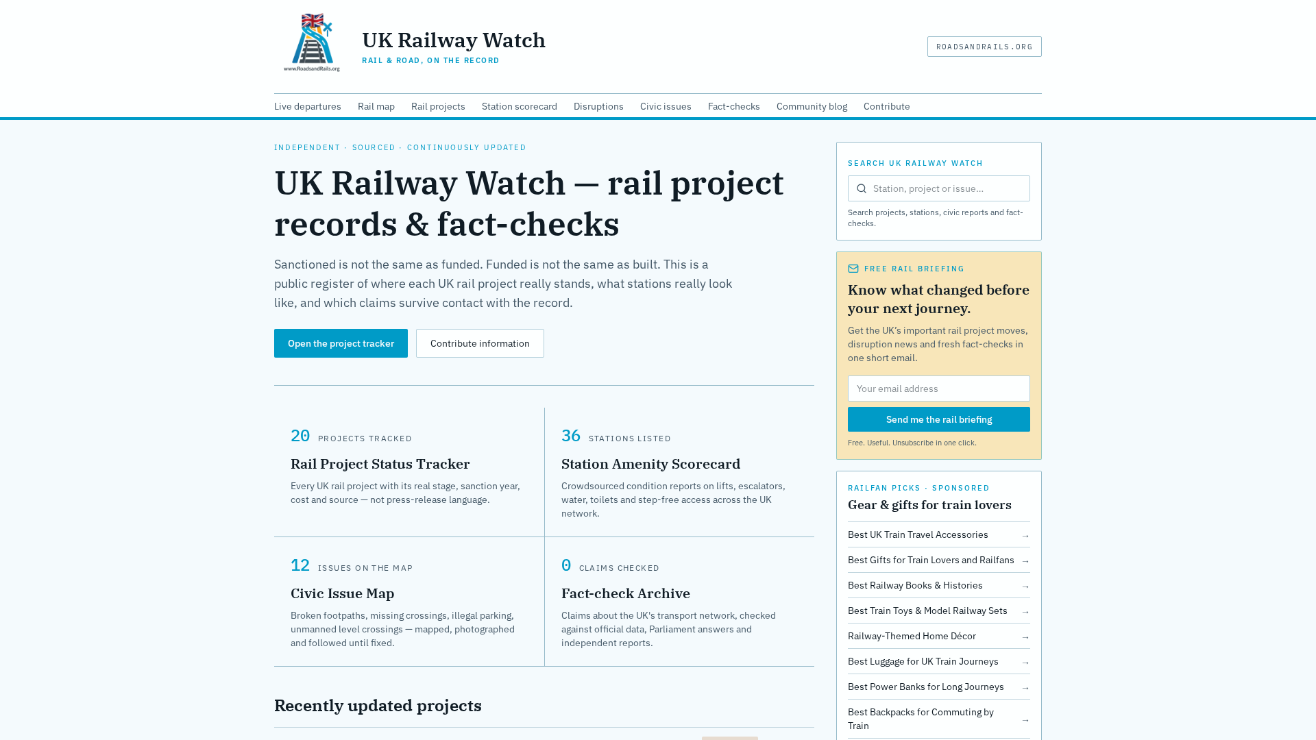 UK Rail Disruption Dashboard — live delays & engineering works