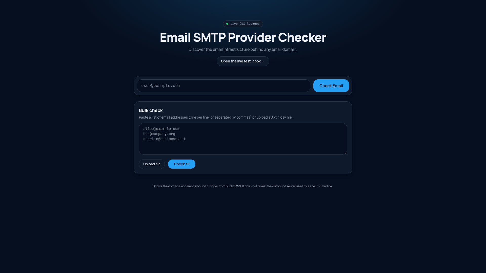 Test Inbox — Email SMTP Provider Checker