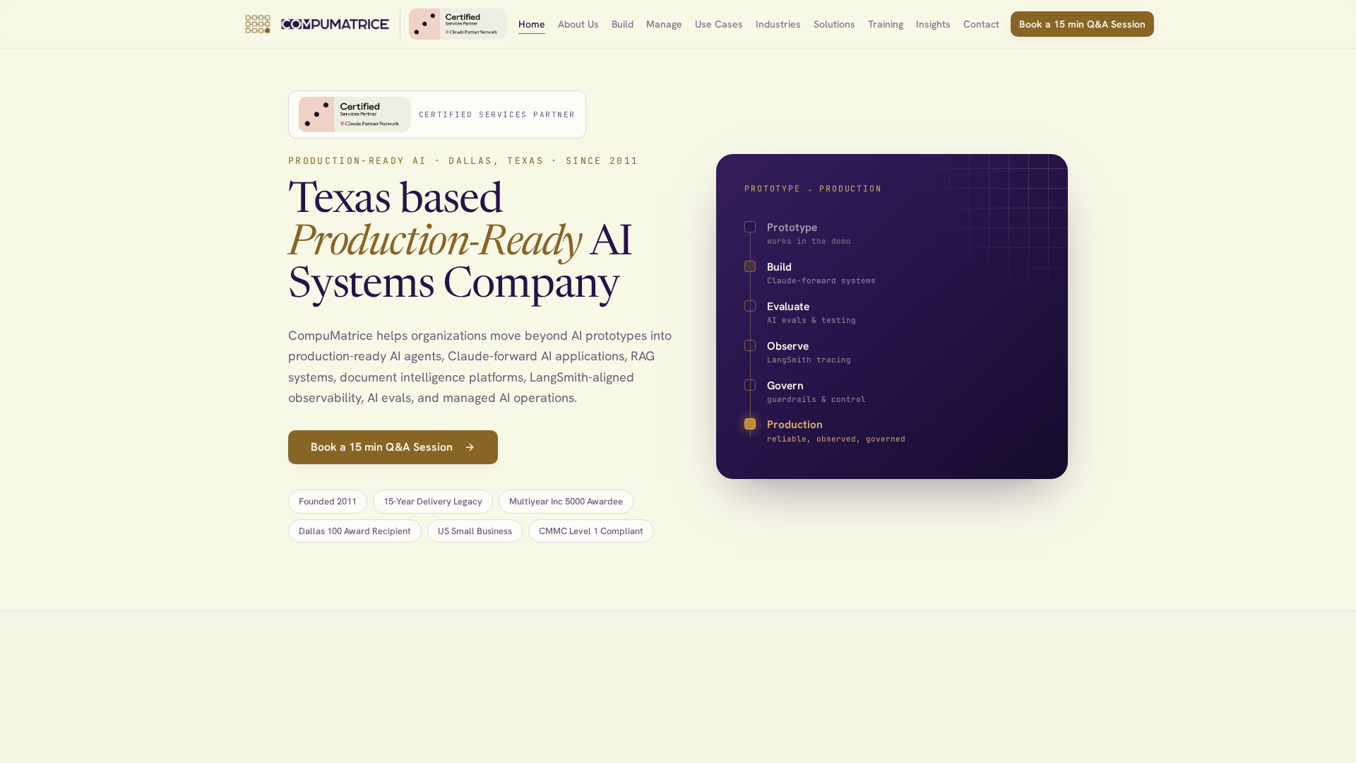 Contact CompuMatrice | AI Forward Deployed Engineering (FDE) services ...
