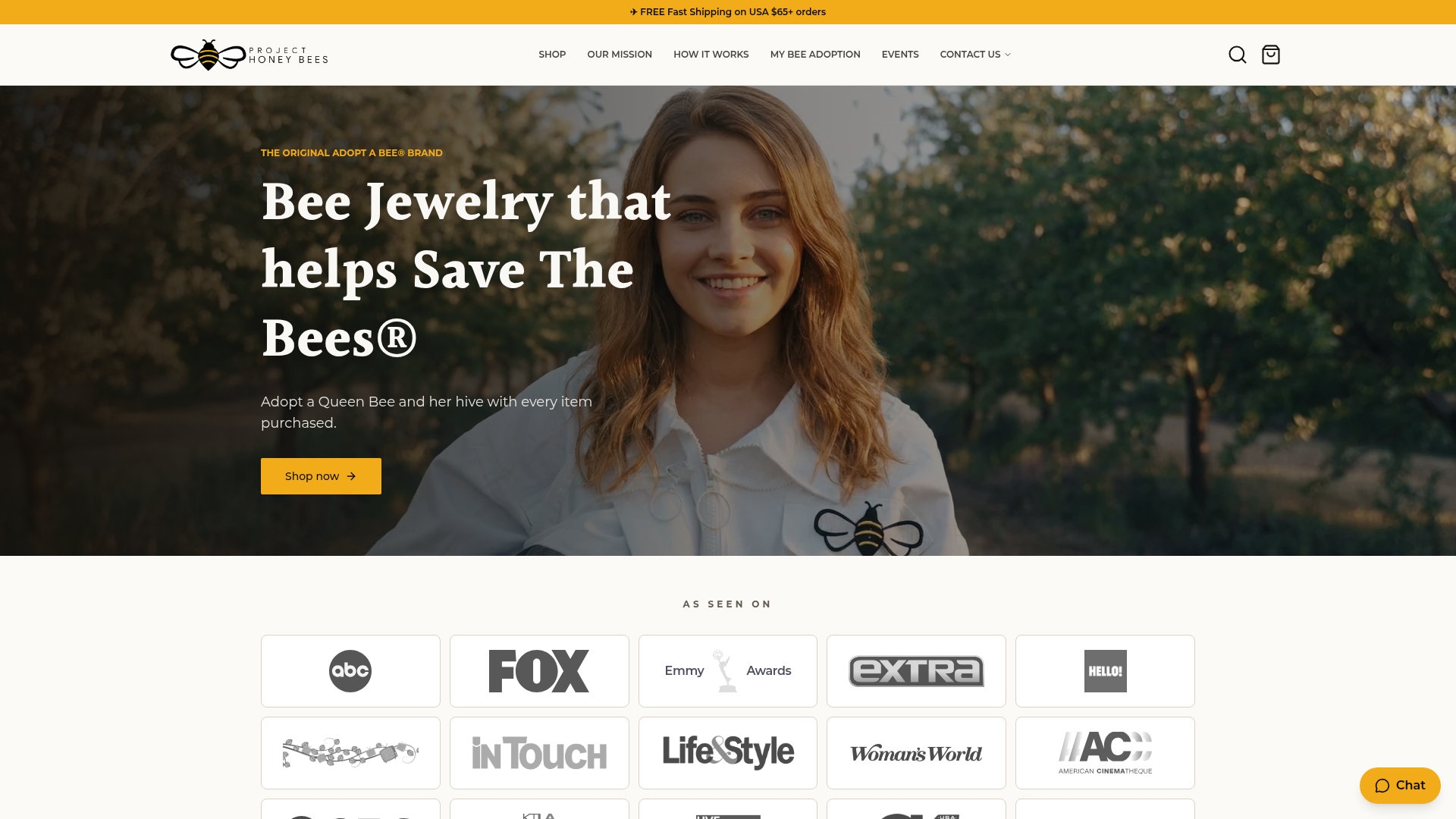 The picture projecthoneybees.com shows when its homepage is shared