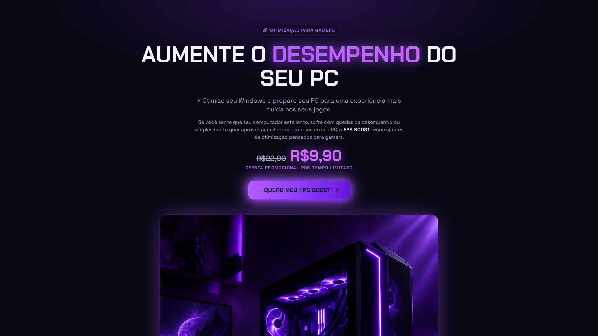 FPS BOOST — Otimize seu PC e jogue com mais fluidez