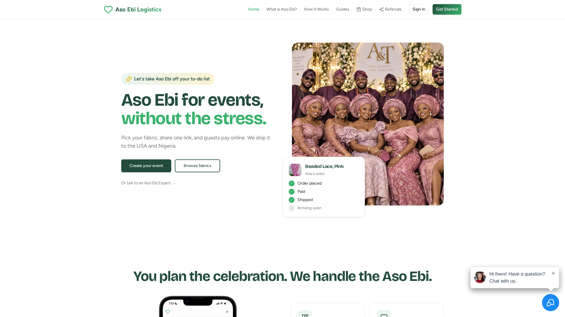 Create Your Event | Aso Ebi Logistics