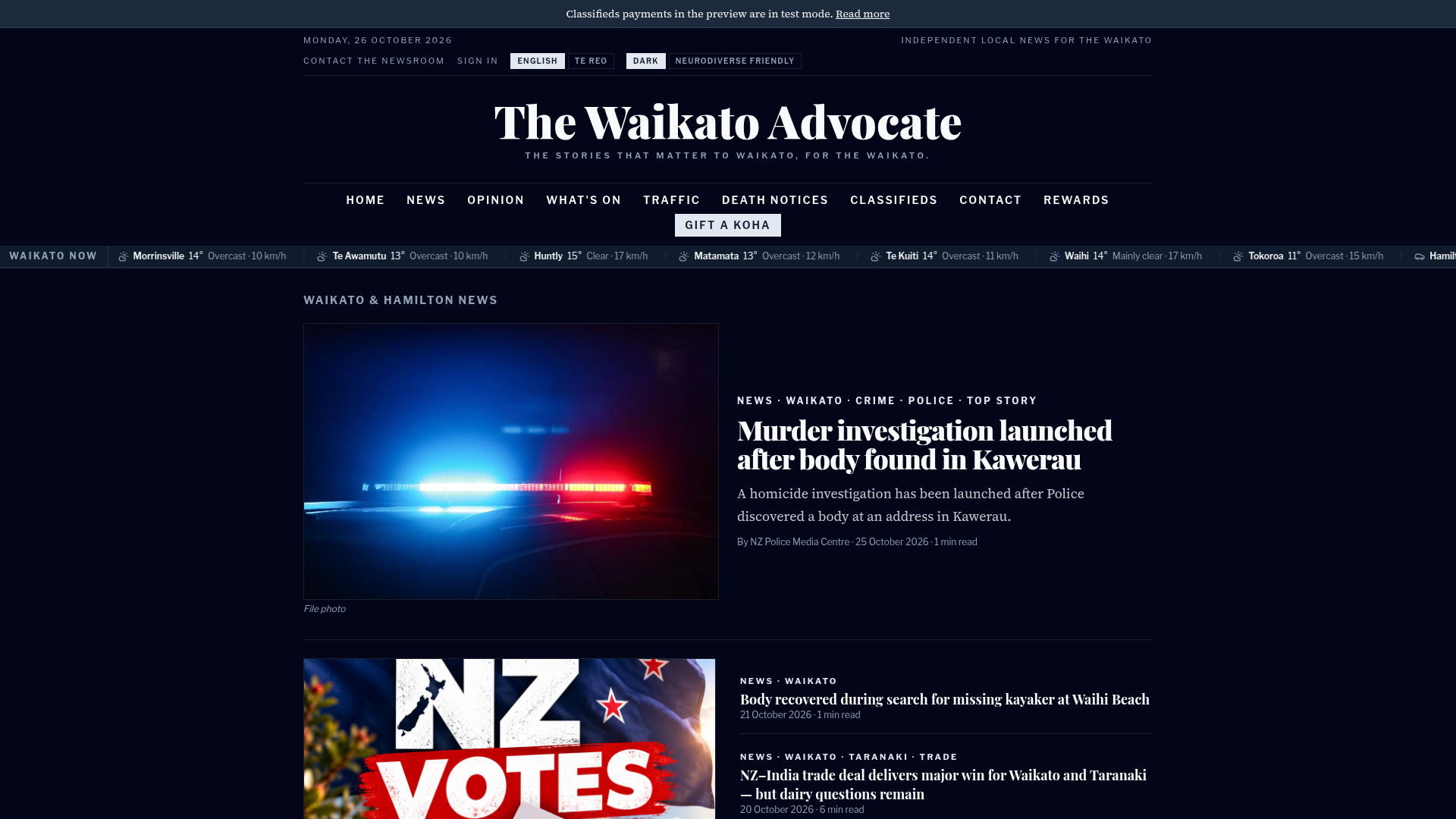Waikato Classifieds — community notices from $1 | The Waikato Advocate