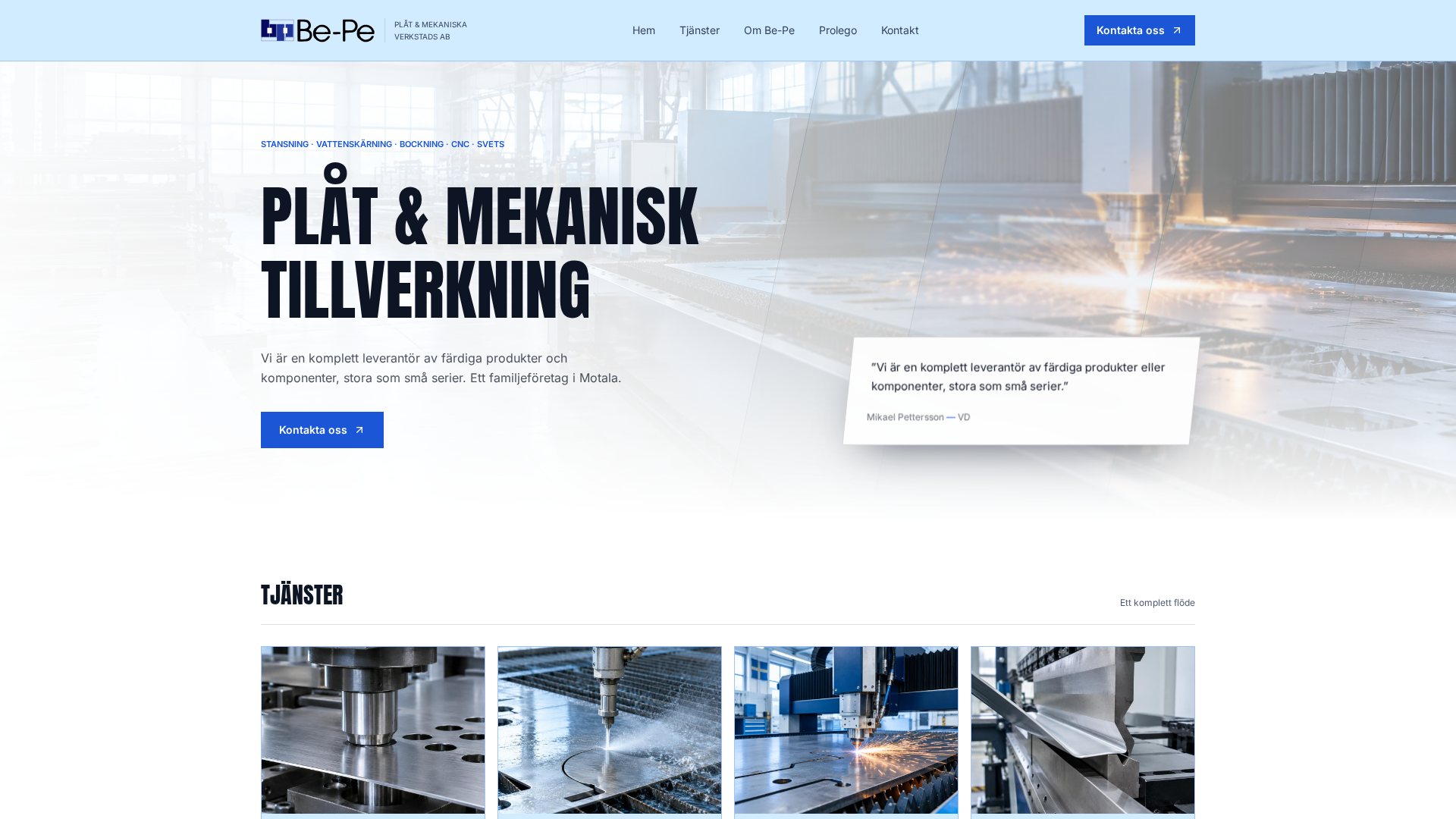 Be-Pe Plåt & Mekaniska Verkstad AB logotyp