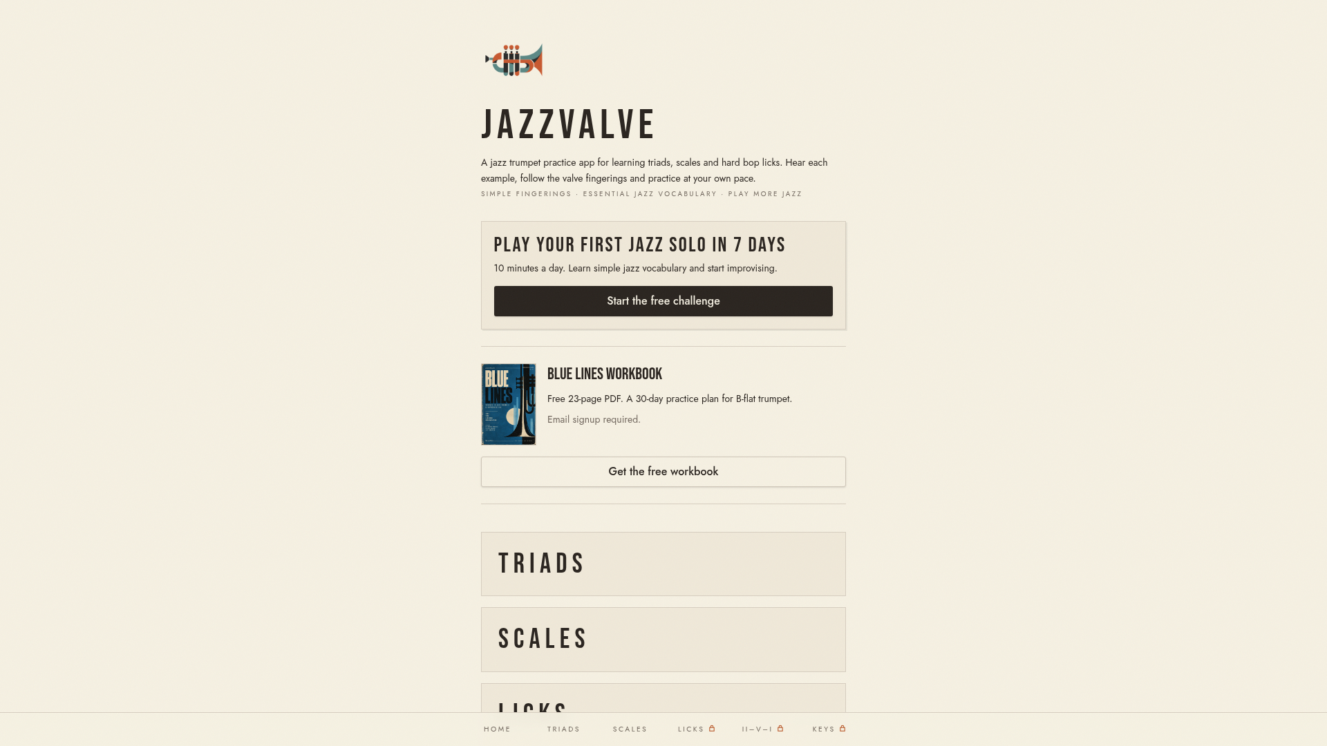 Play Your First Blue Line — JazzValve