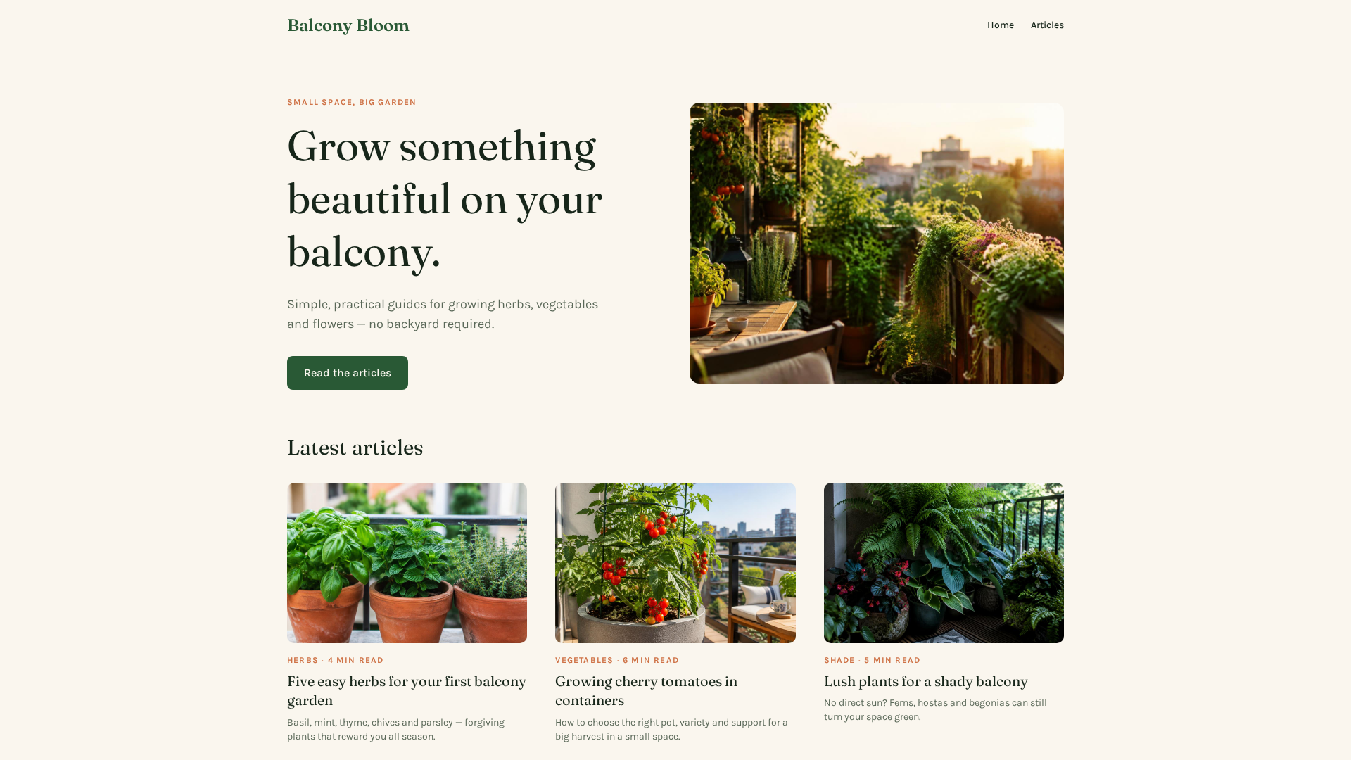 Balcony Bloom — Gardening blog for small spaces