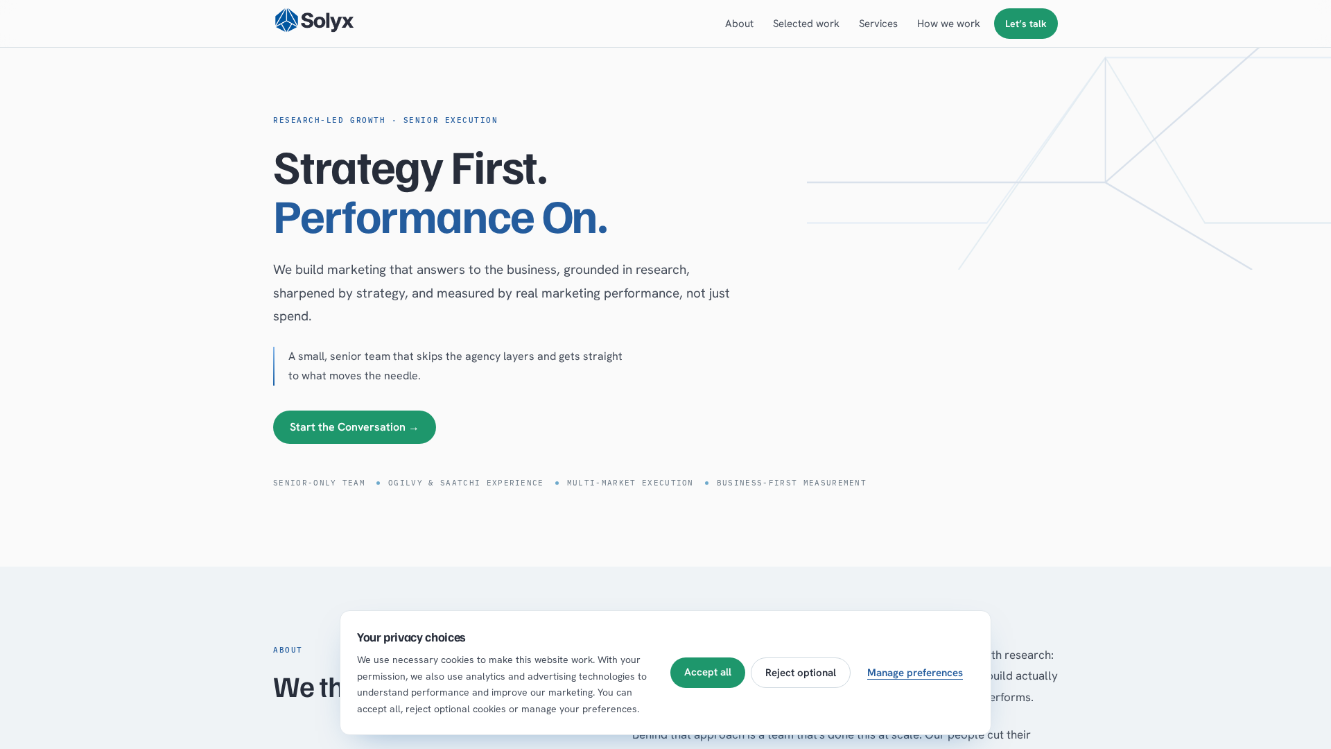 Screenshot of solyx.agency